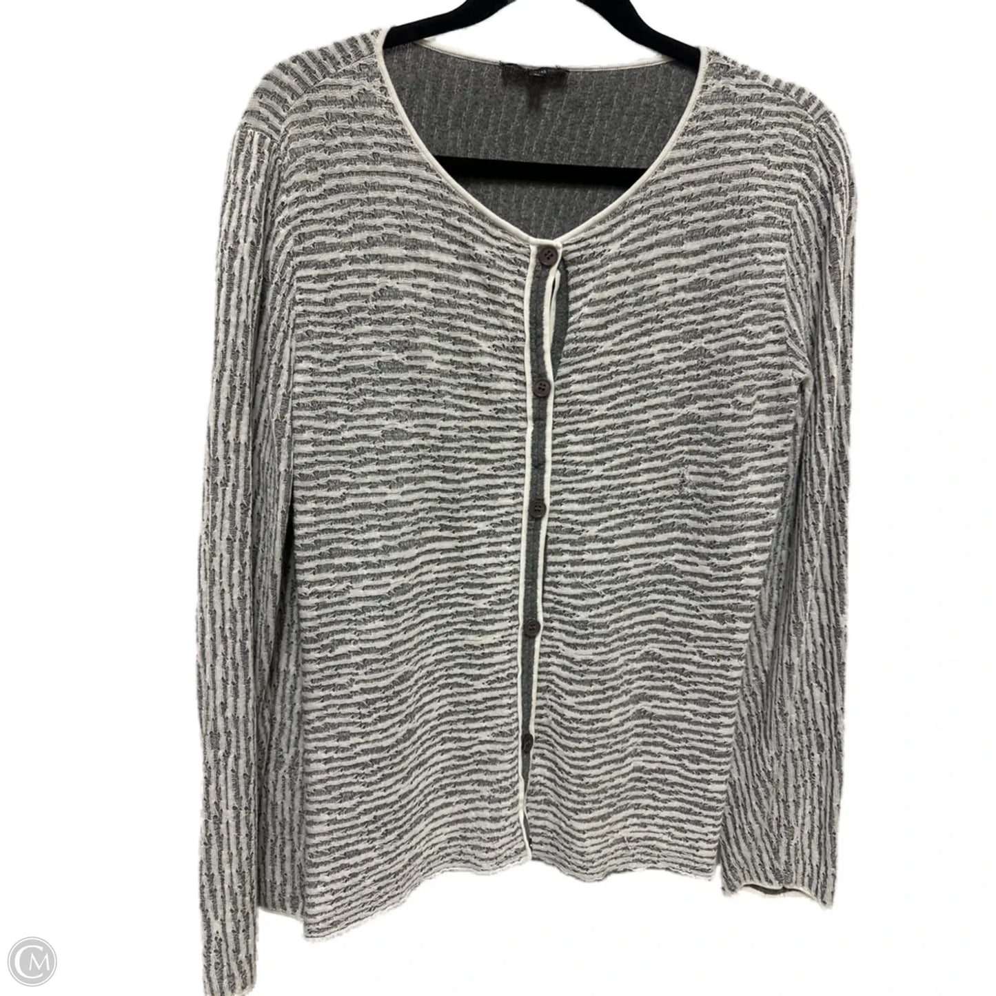 Sweater Cardigan Designer By Lafayette 148 In Grey, Size: Xl