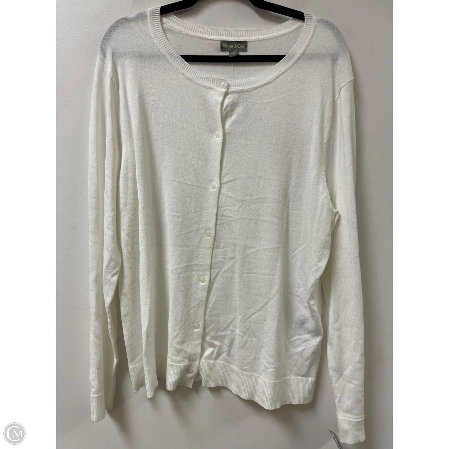 Cardigan By Style And Company In Cream, Size: Xl