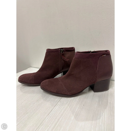 Boots Ankle Flats By Toms In Red, Size: 9
