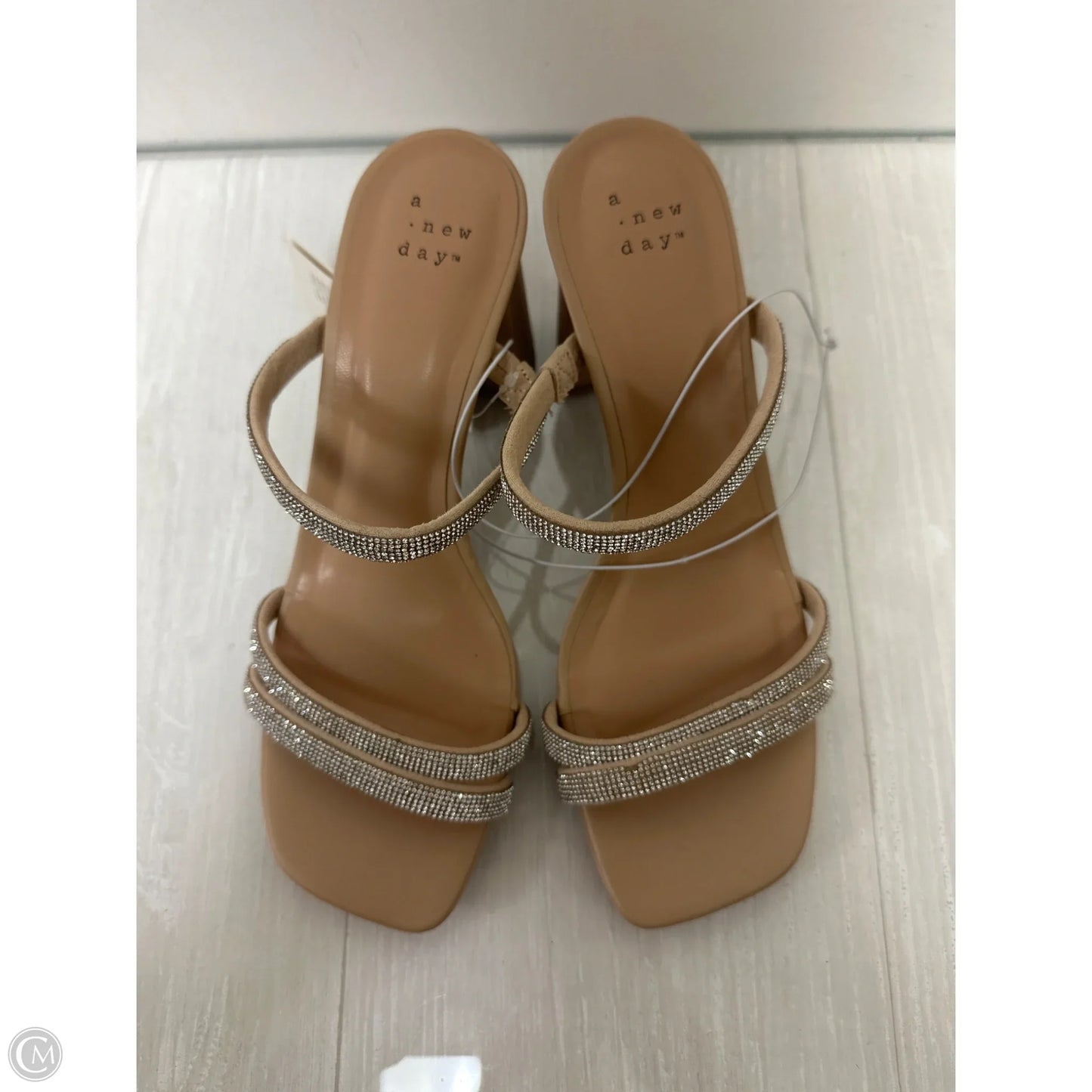 Sandals Heels Block By A New Day In Tan, Size: 7.5