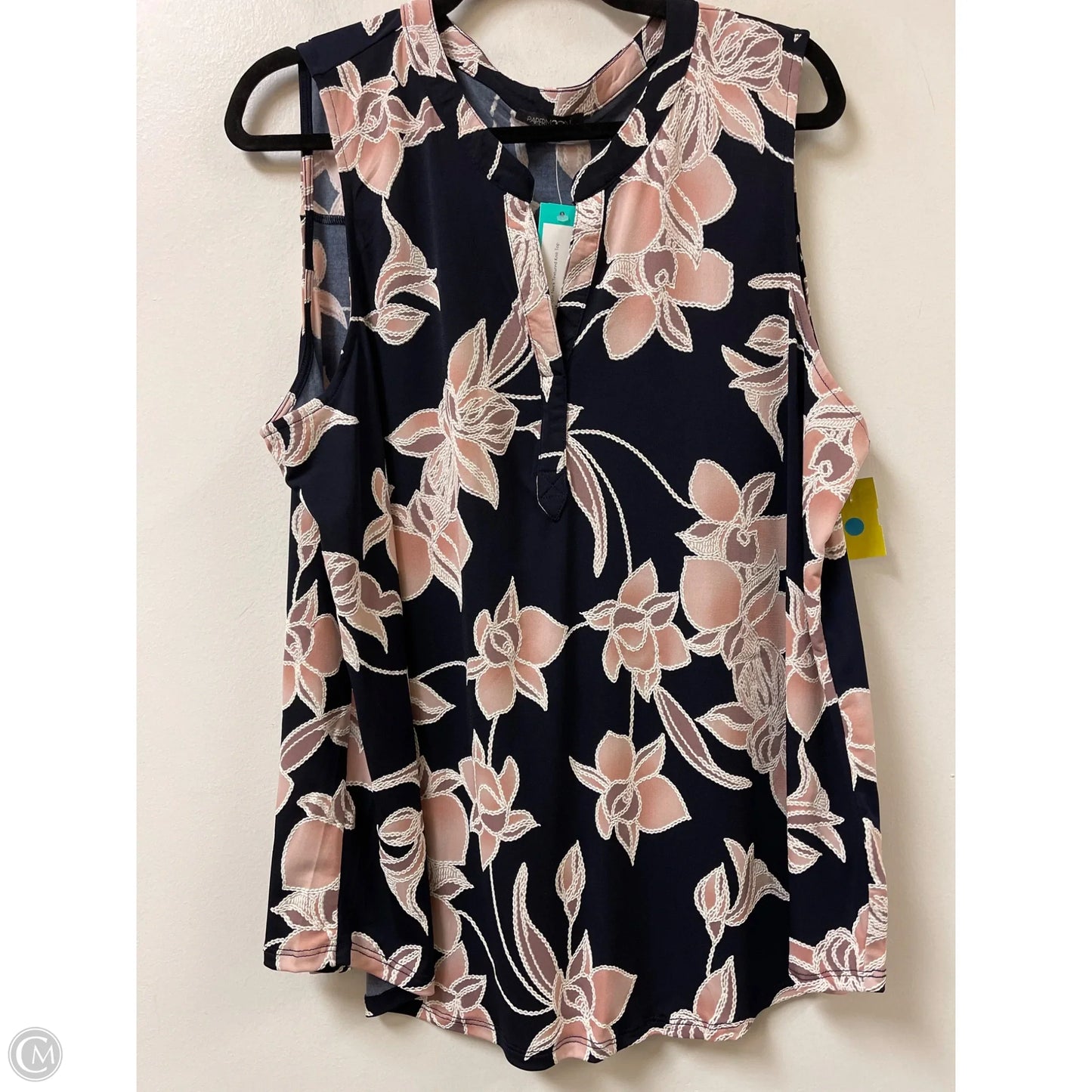 Top Sleeveless By Papermoon In Navy, Size: 2x
