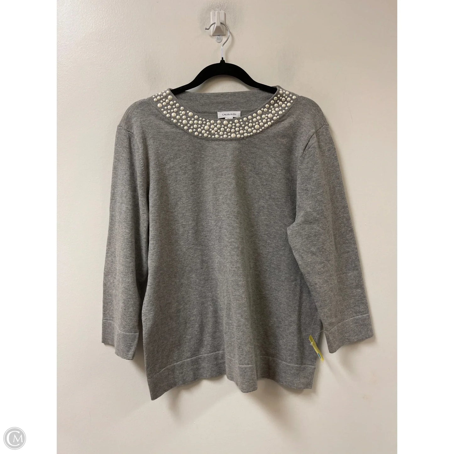 Sweater By Calvin Klein In Grey, Size: Xl