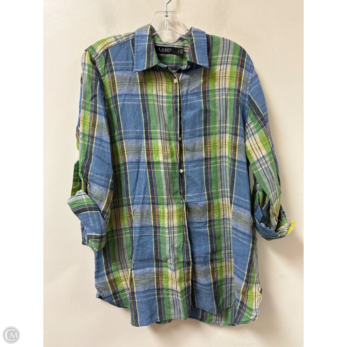 Top Long Sleeve By Lauren By Ralph Lauren In Blue, Size: L