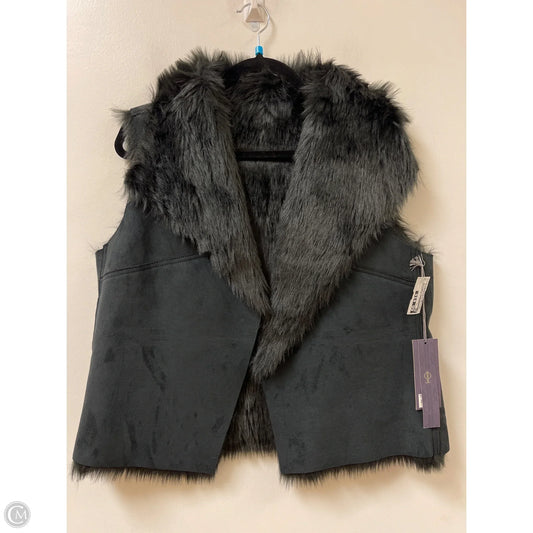 Vest Faux Fur & Sherpa By Jennifer Lopez In Black, Size: L