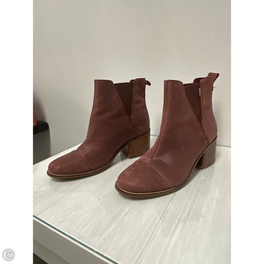 Boots Ankle Heels By Toms In Red, Size: 8.5