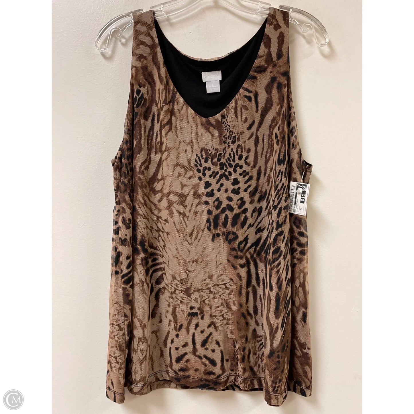 Top Sleeveless By Chicos In Animal Print, Size: Xl