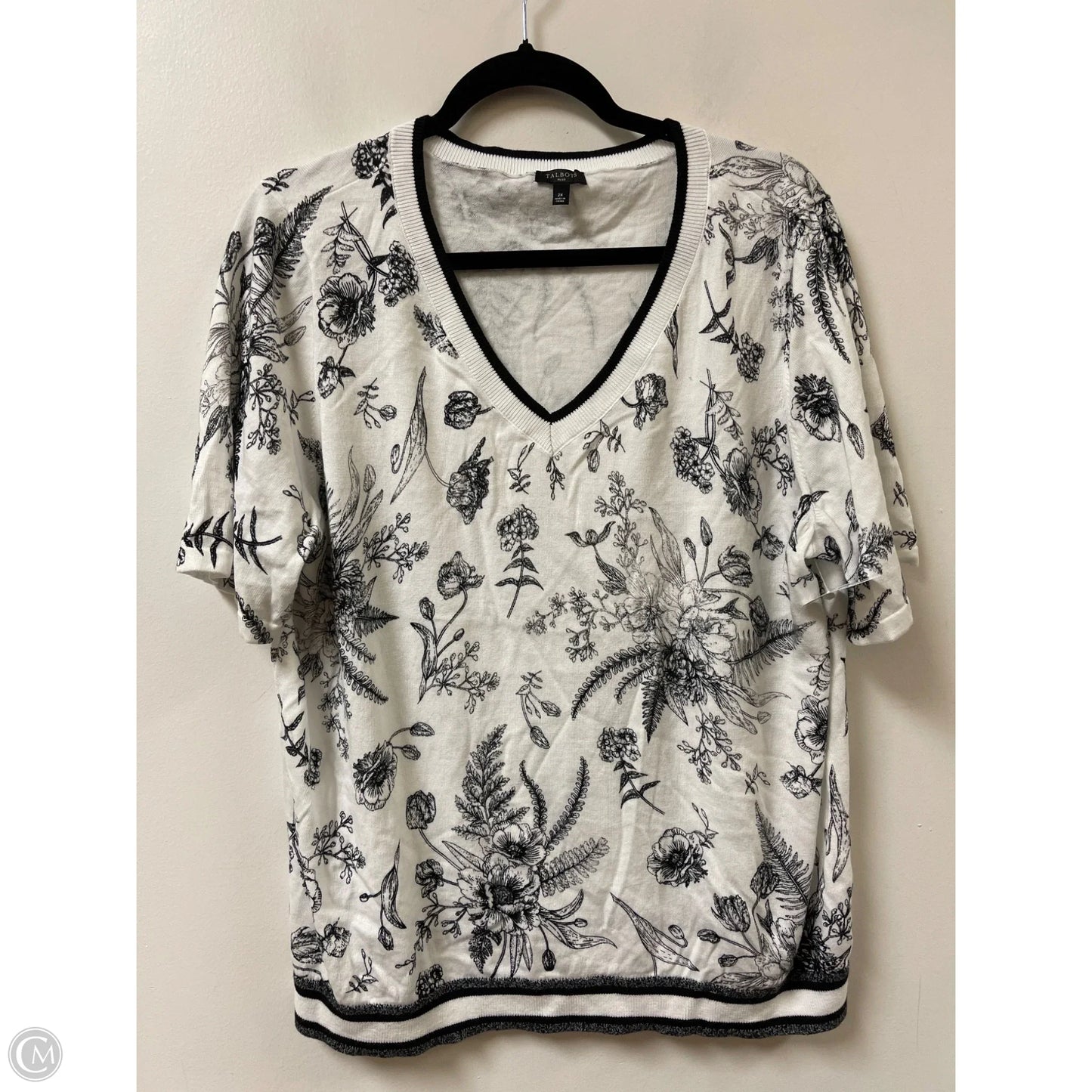 Top Short Sleeve By Talbots In White, Size: 2x