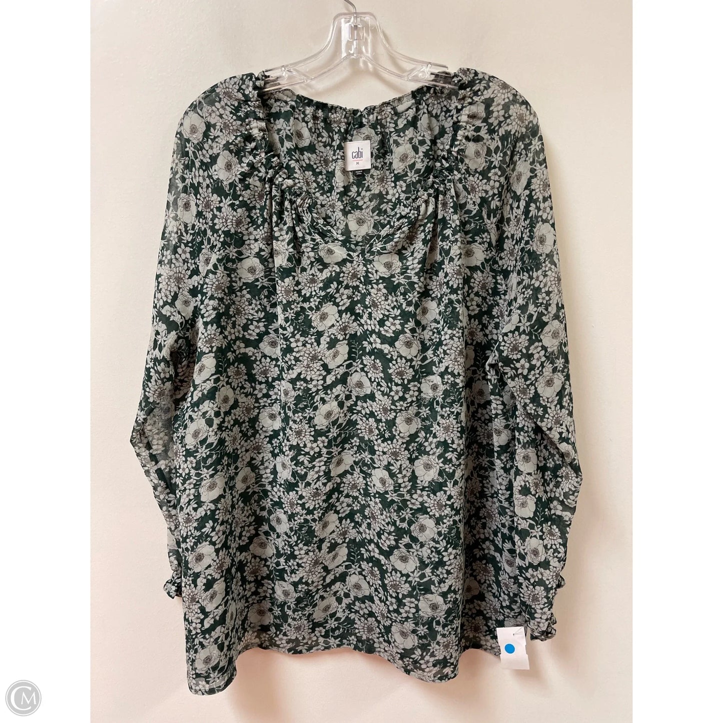 Top Long Sleeve By Cabi In Green, Size: M