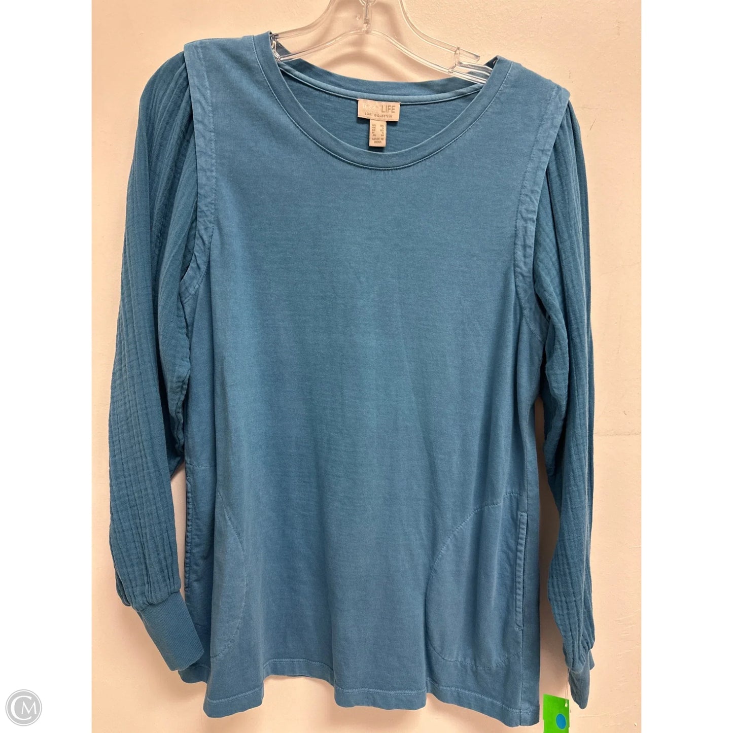 Tunic Long Sleeve By Logo In Blue, Size: Xs