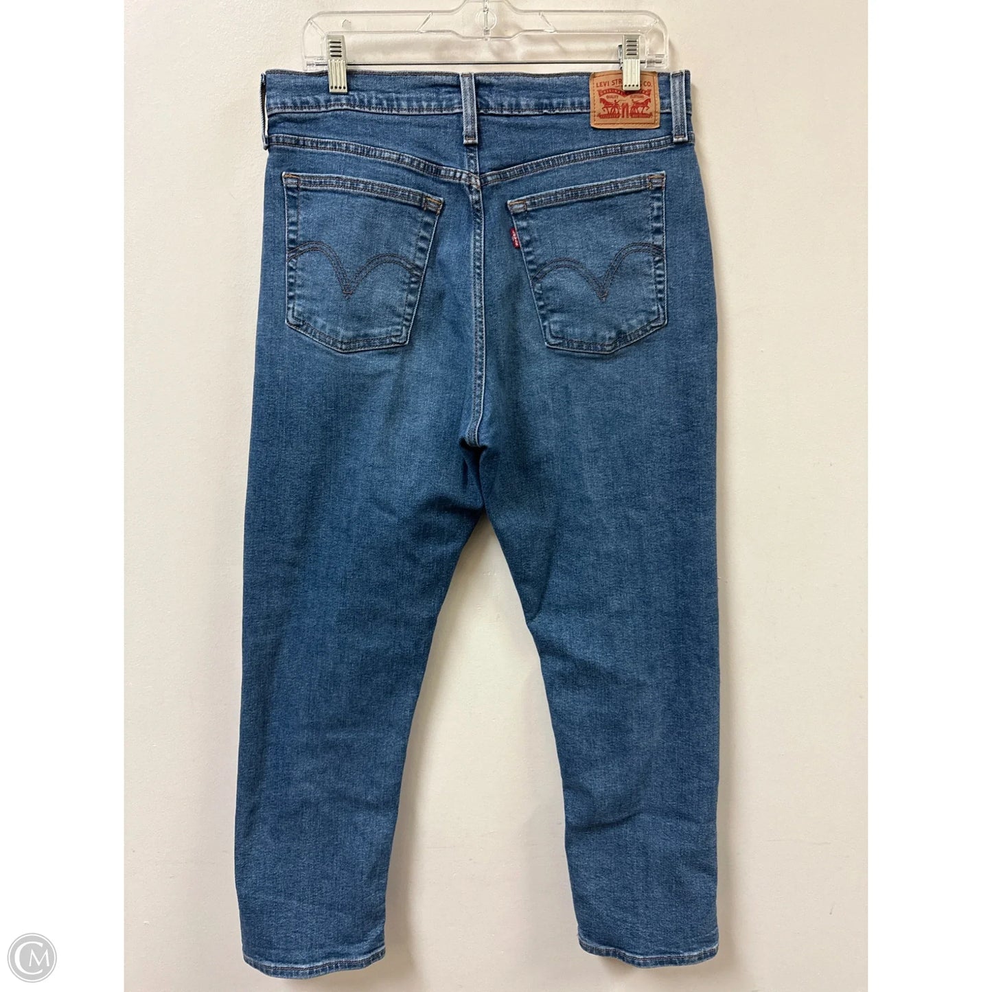 Jeans Straight By Levis In Blue Denim, Size: 14