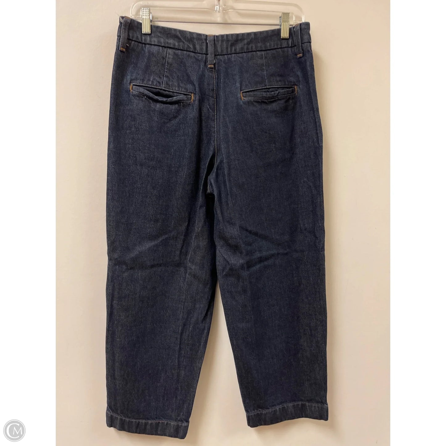 Jeans Straight By Banana Republic In Black Denim, Size: 8