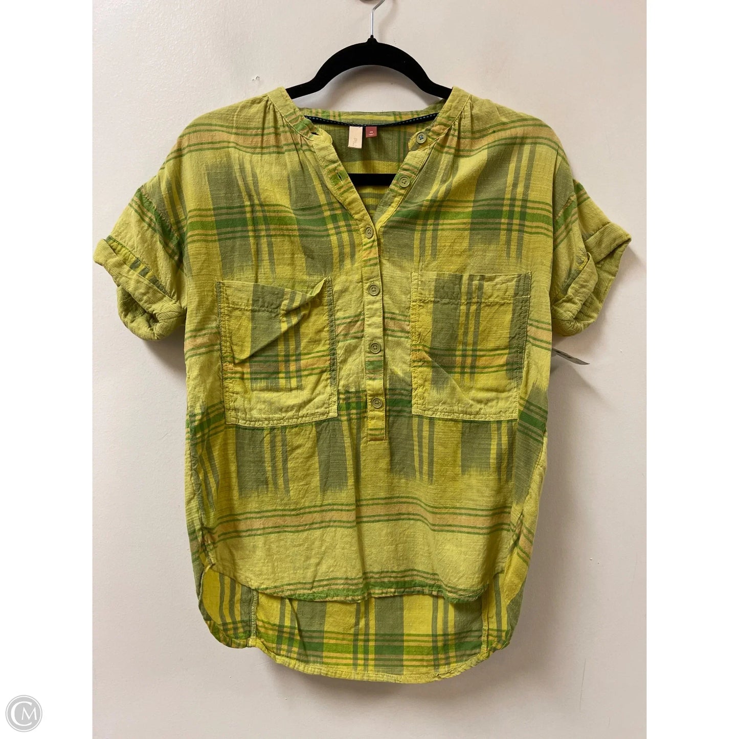 Top Short Sleeve By Pilcro In Yellow, Size: Xs