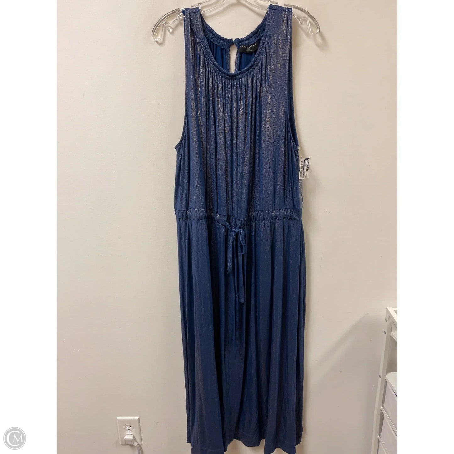 Dress Casual Midi By Lane Bryant In Blue & Gold, Size: 3x