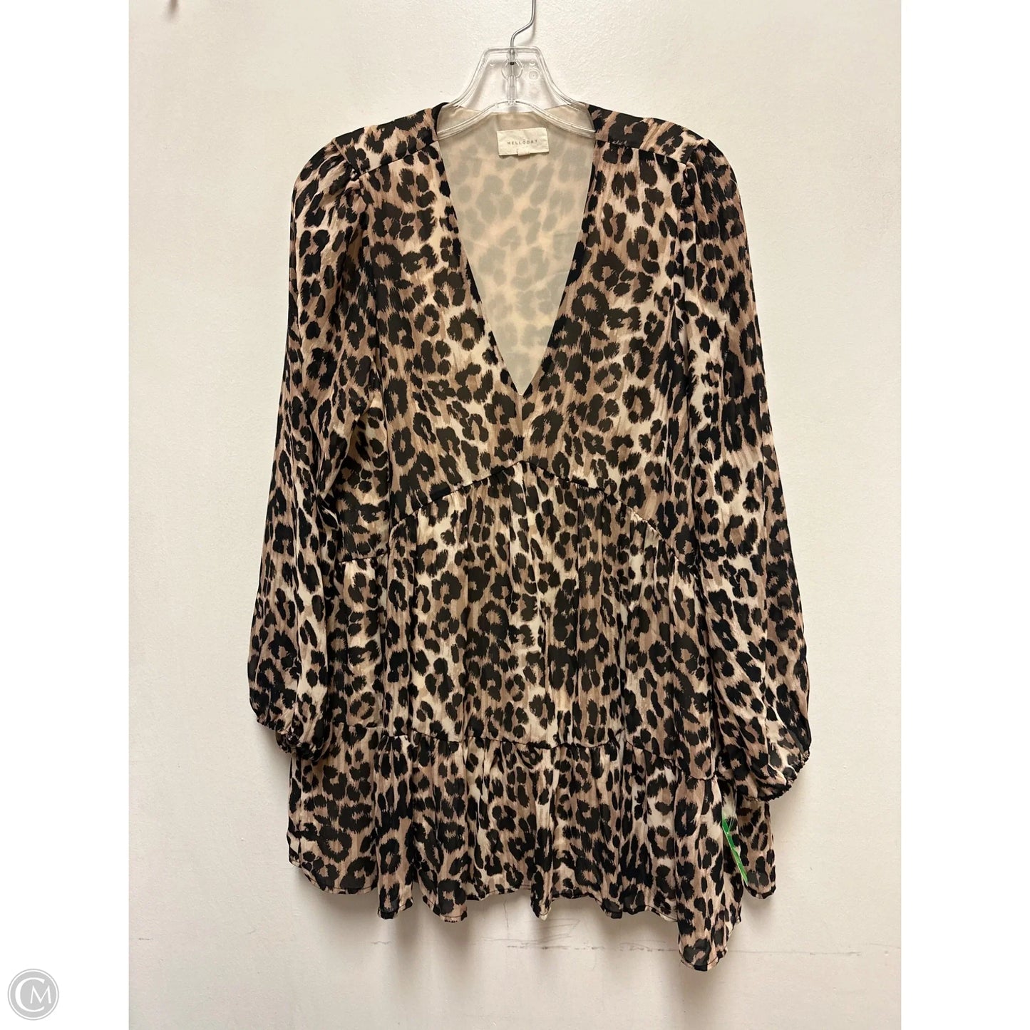 Tunic Long Sleeve By Melloday In Animal Print, Size: L