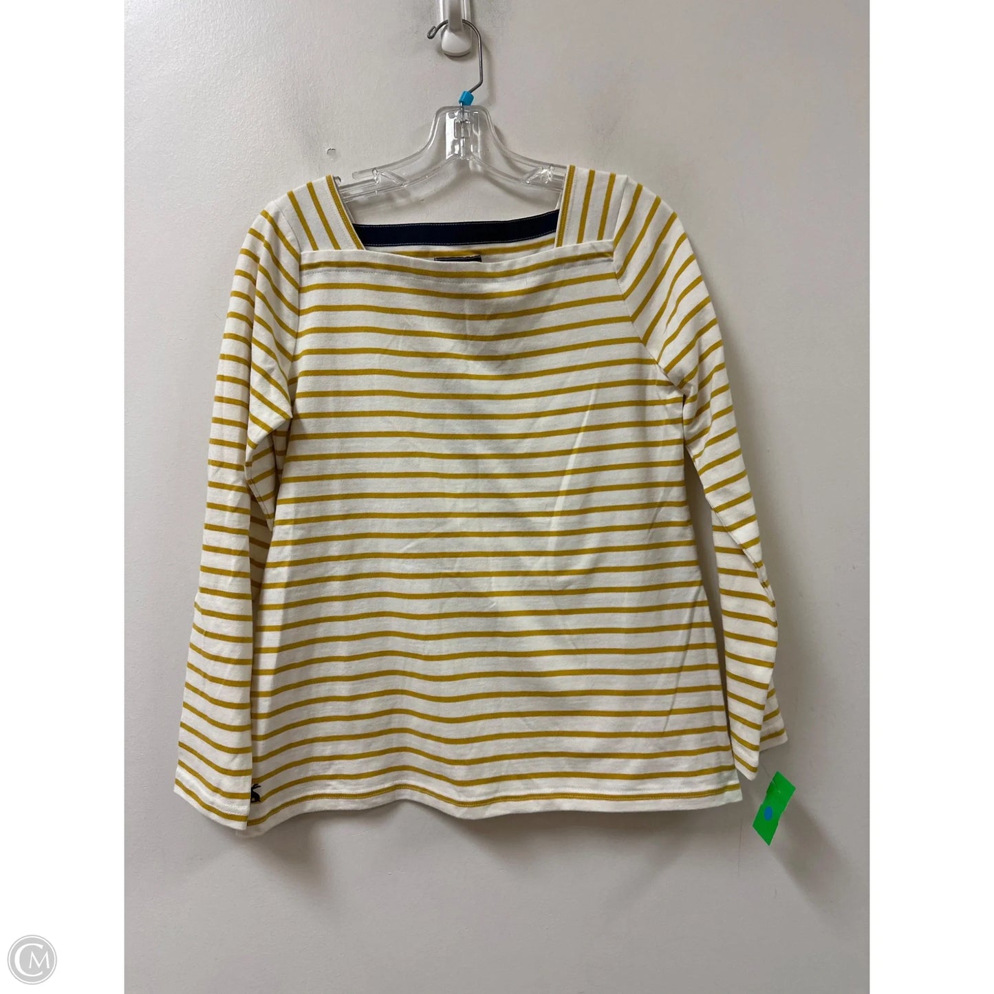 Top Long Sleeve By Joules In White & Yellow, Size: S