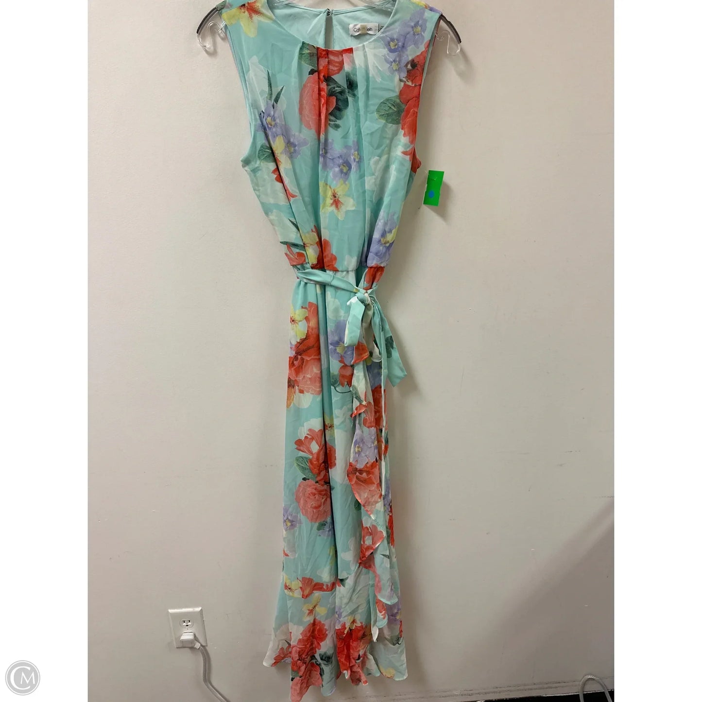 Dress Casual Midi By Calvin Klein In Floral Print, Size: M
