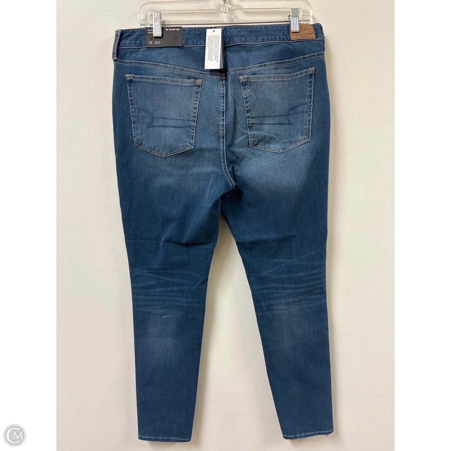 Jeans Skinny By American Eagle In Blue Denim, Size: 16