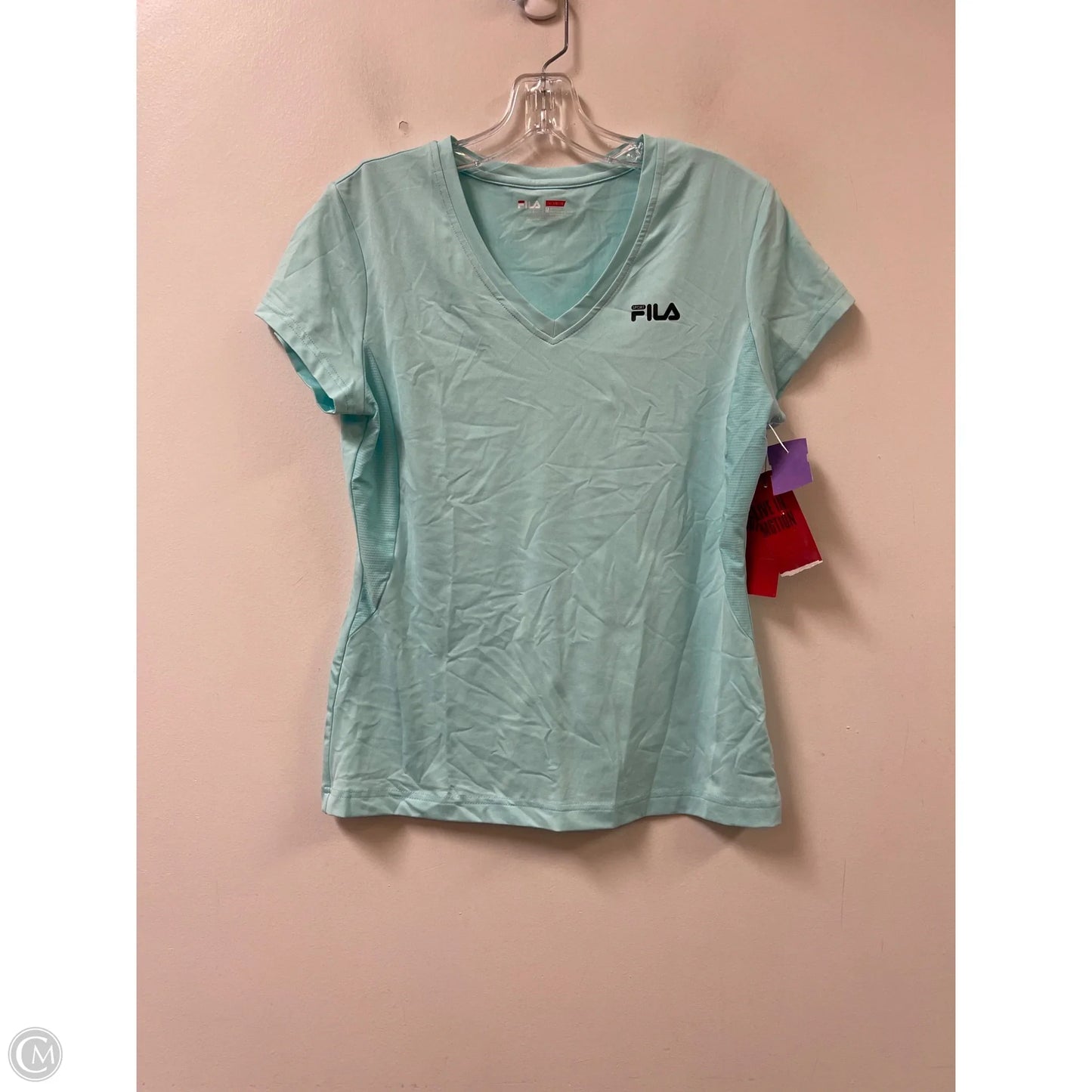 Athletic Top Short Sleeve By Fila In Blue, Size: M