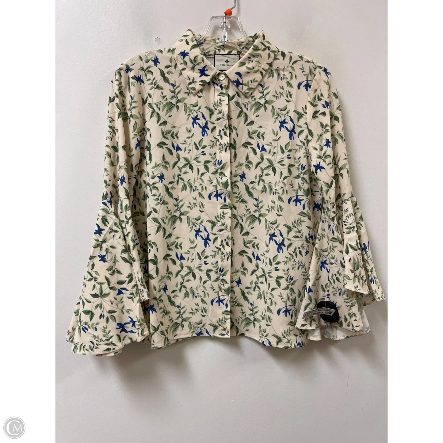 Blouse Long Sleeve By Tuckernuck In Blue & Green, Size: Xs