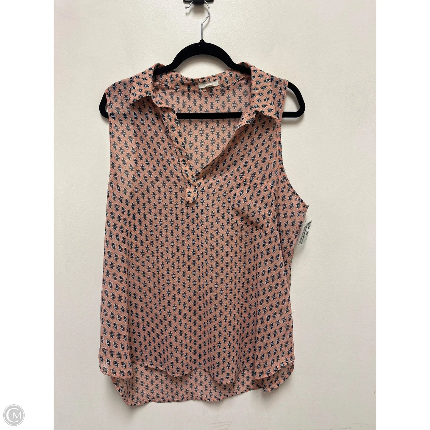 Top Sleeveless By Pleione In Blue & Pink, Size: Xl