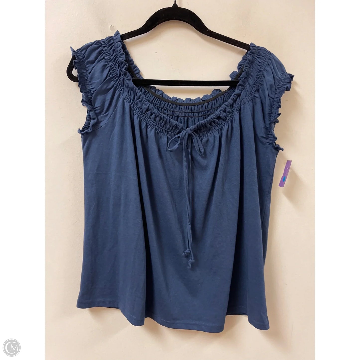 Top Short Sleeve By Clothes Mentor In Navy, Size: M