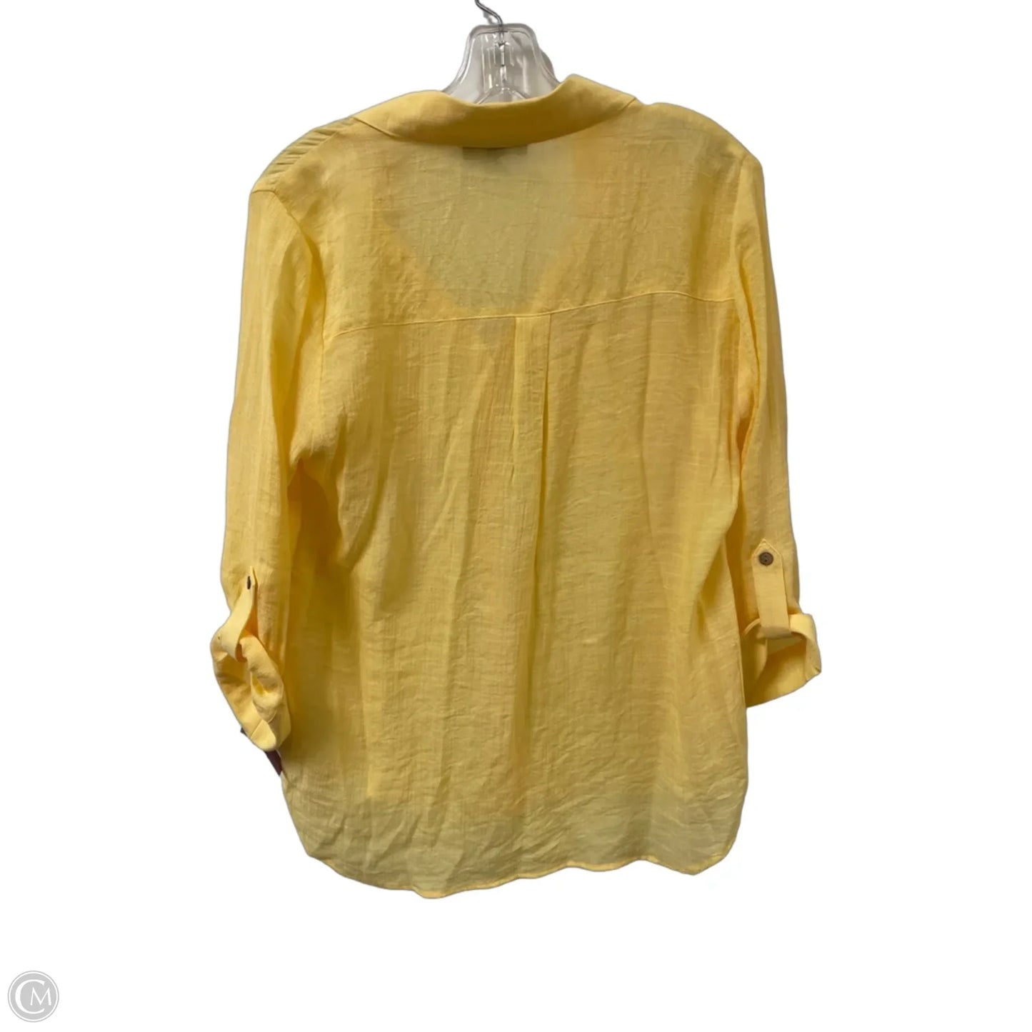 Blouse Long Sleeve By Bcx In Yellow, Size: L