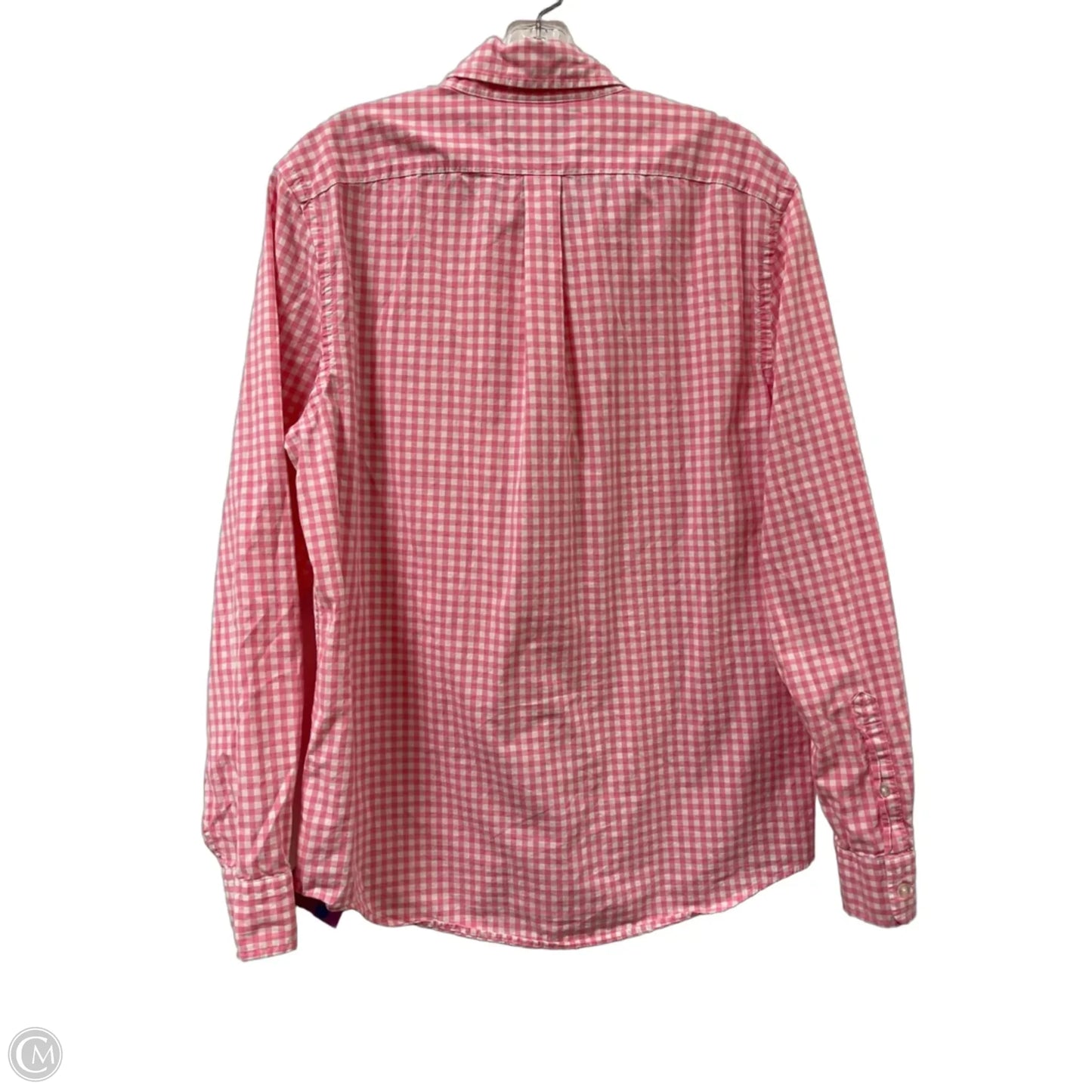 Blouse Long Sleeve By Vineyard Vines In Pink & White, Size: M