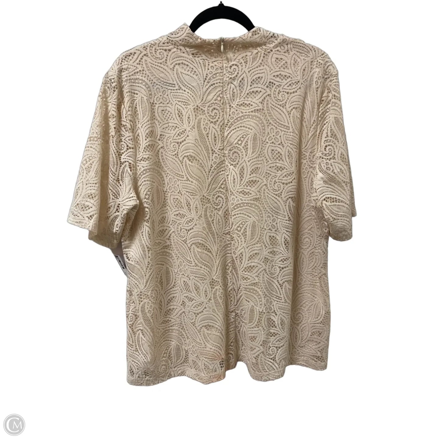 Top Short Sleeve By Chicos In Cream, Size: 1x