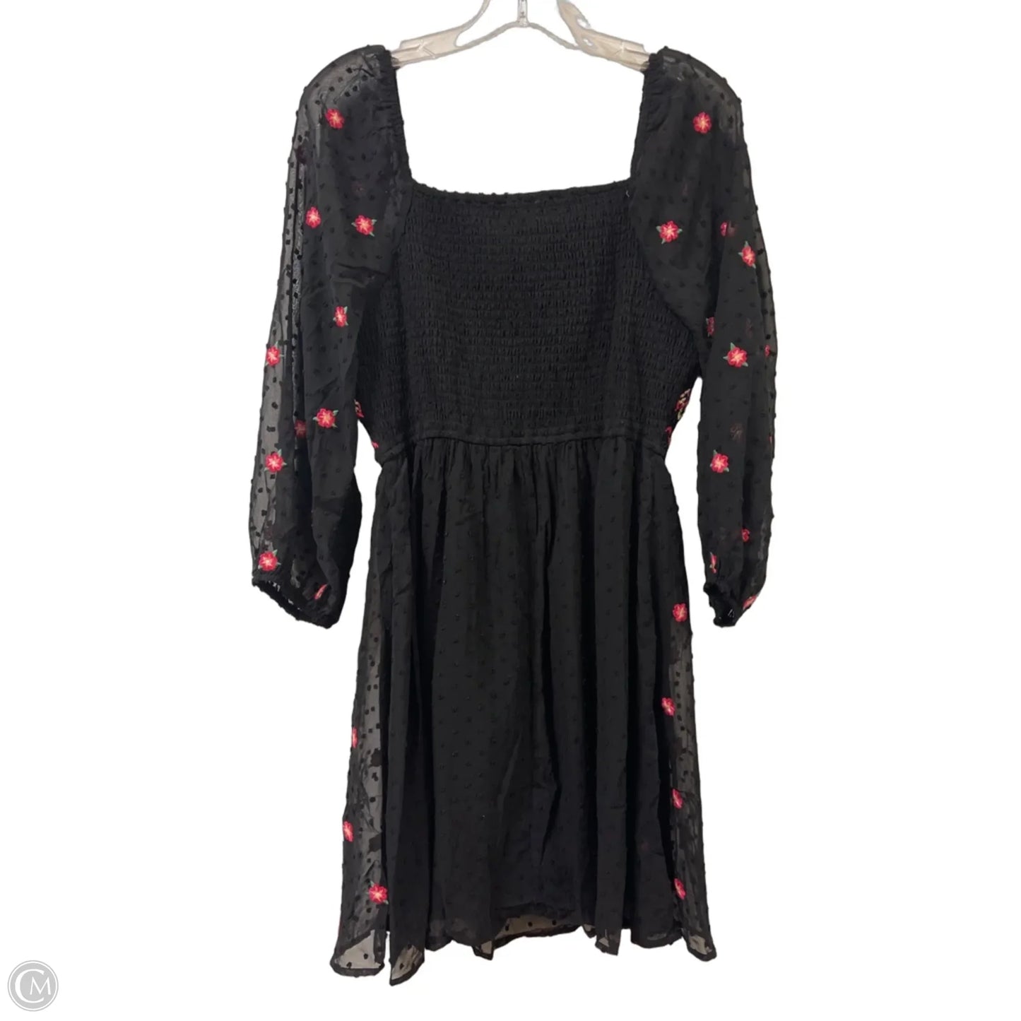 Dress Casual Short By Savanna Jane In Black & Pink, Size: L