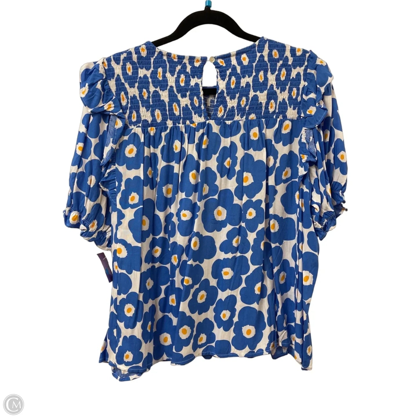 Top Short Sleeve By Jodifl In Blue & Yellow, Size: L