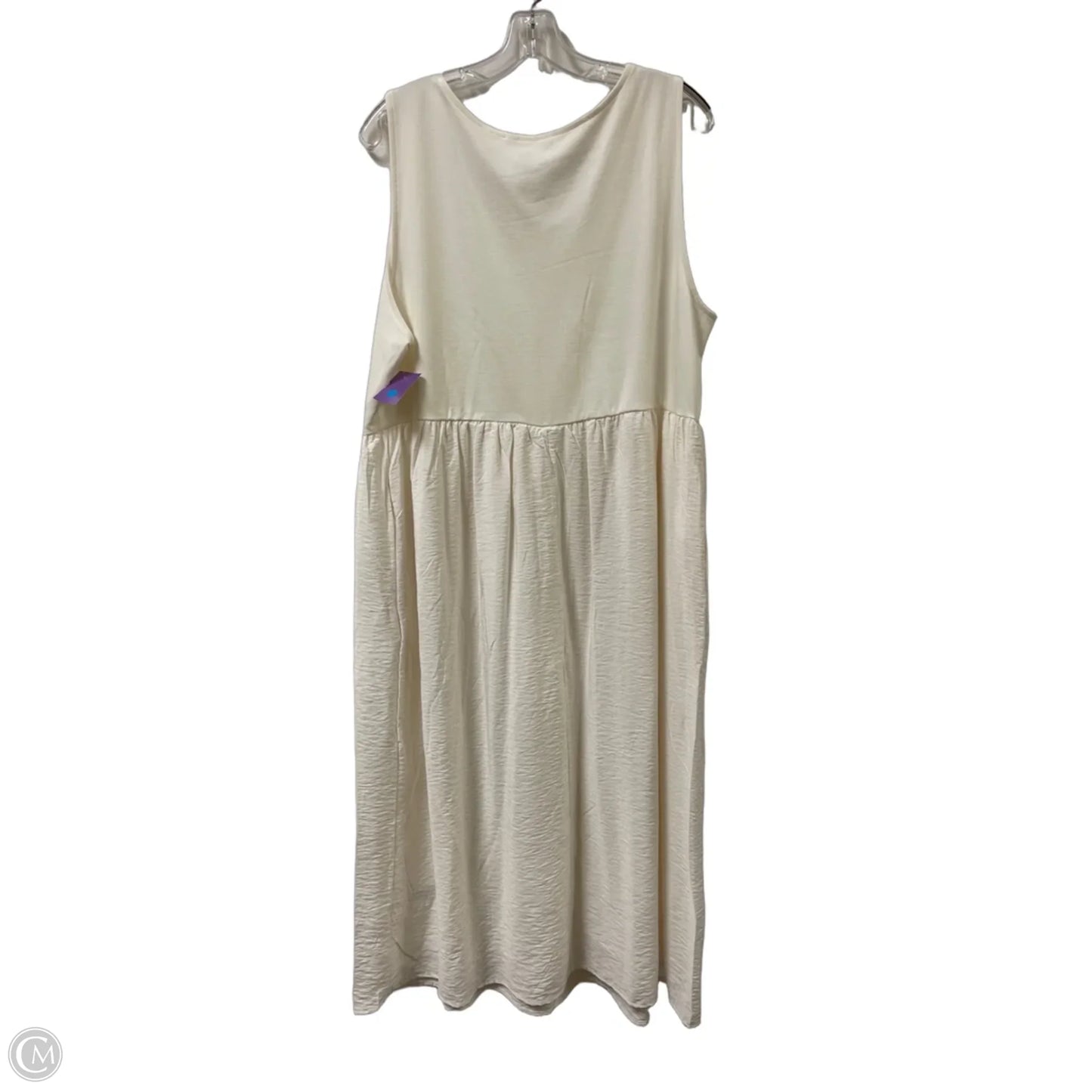 Dress Casual Midi By Time And Tru In White, Size: 3x