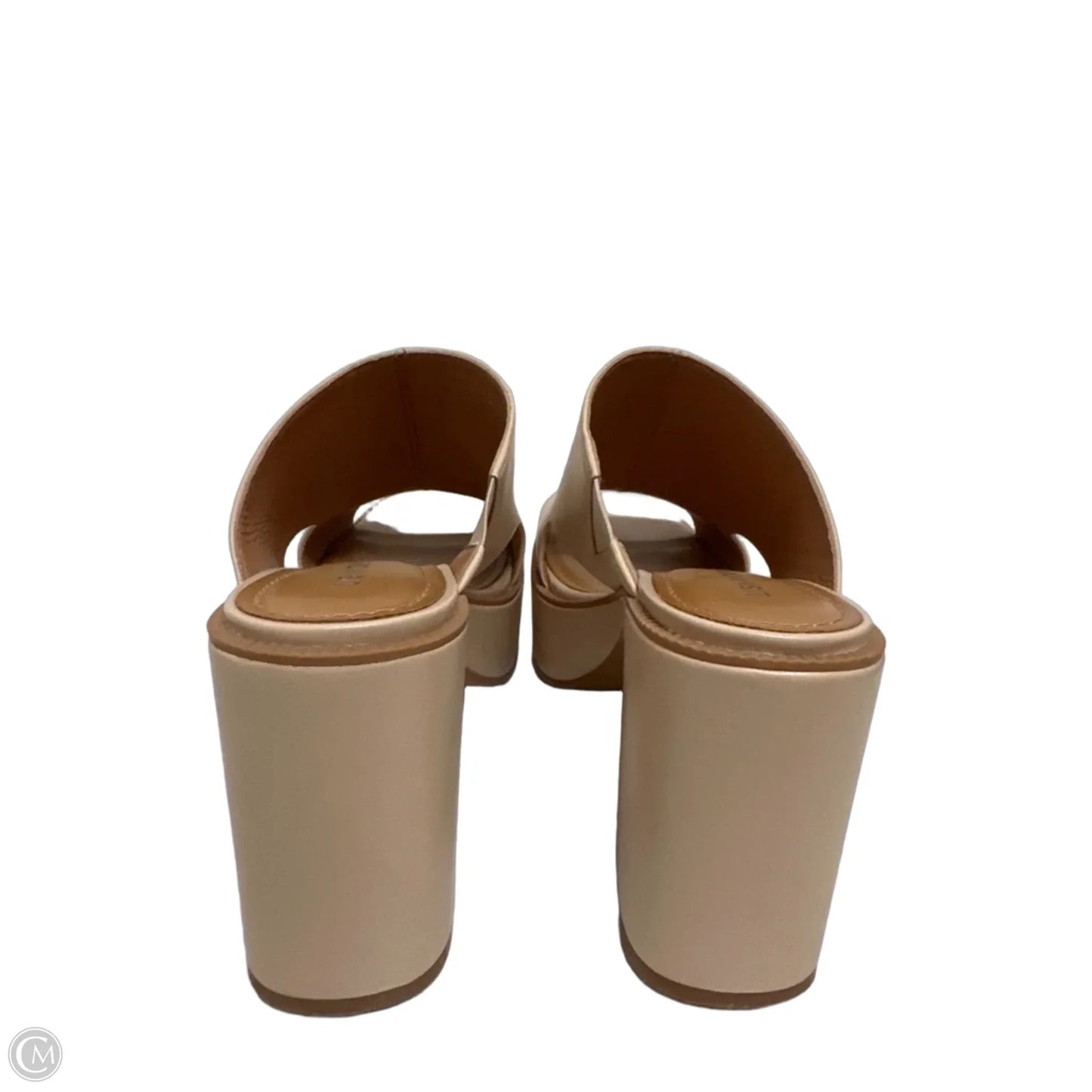 Sandals Heels Block By Clothes Mentor In Cream, Size: 8