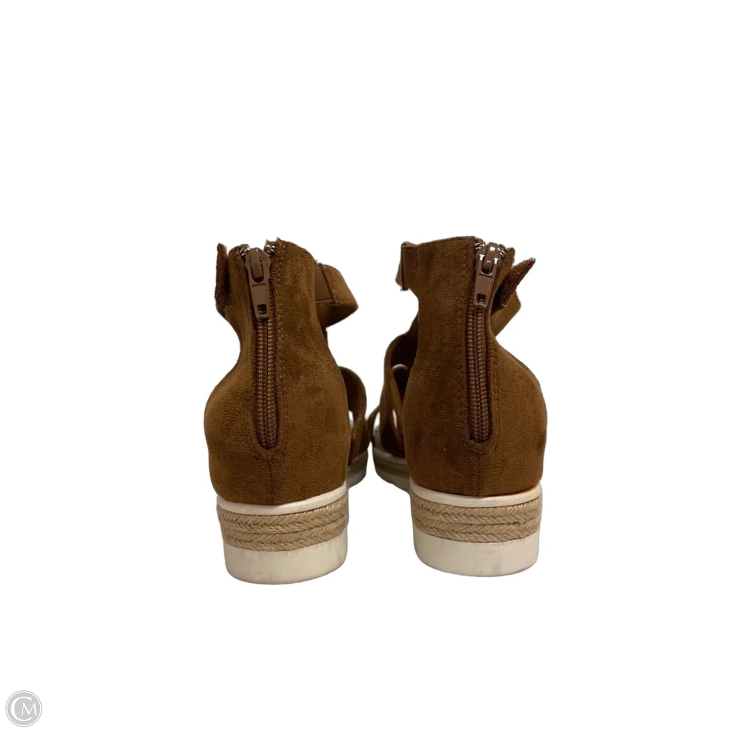Sandals Heels Wedge By Clothes Mentor In Brown, Size: 9