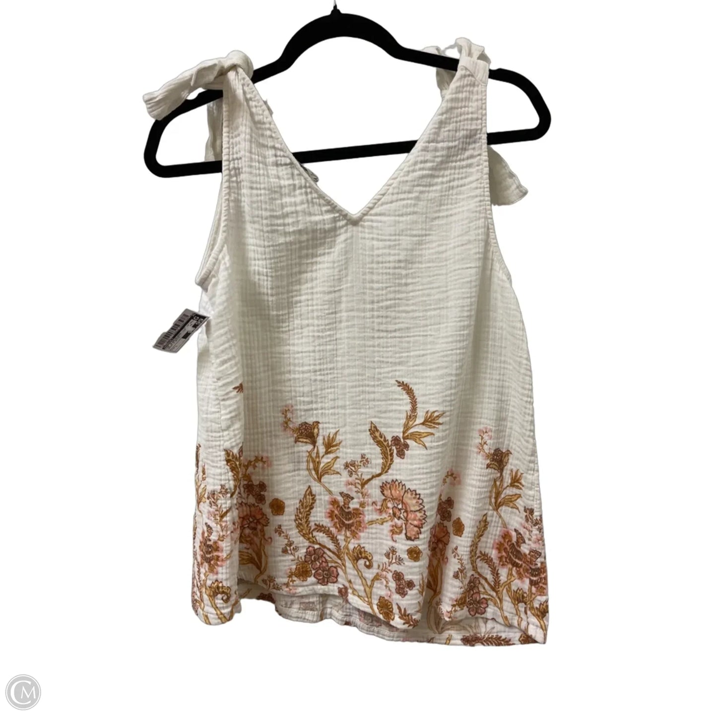 Top Sleeveless By Wonderly In Cream & White, Size: L