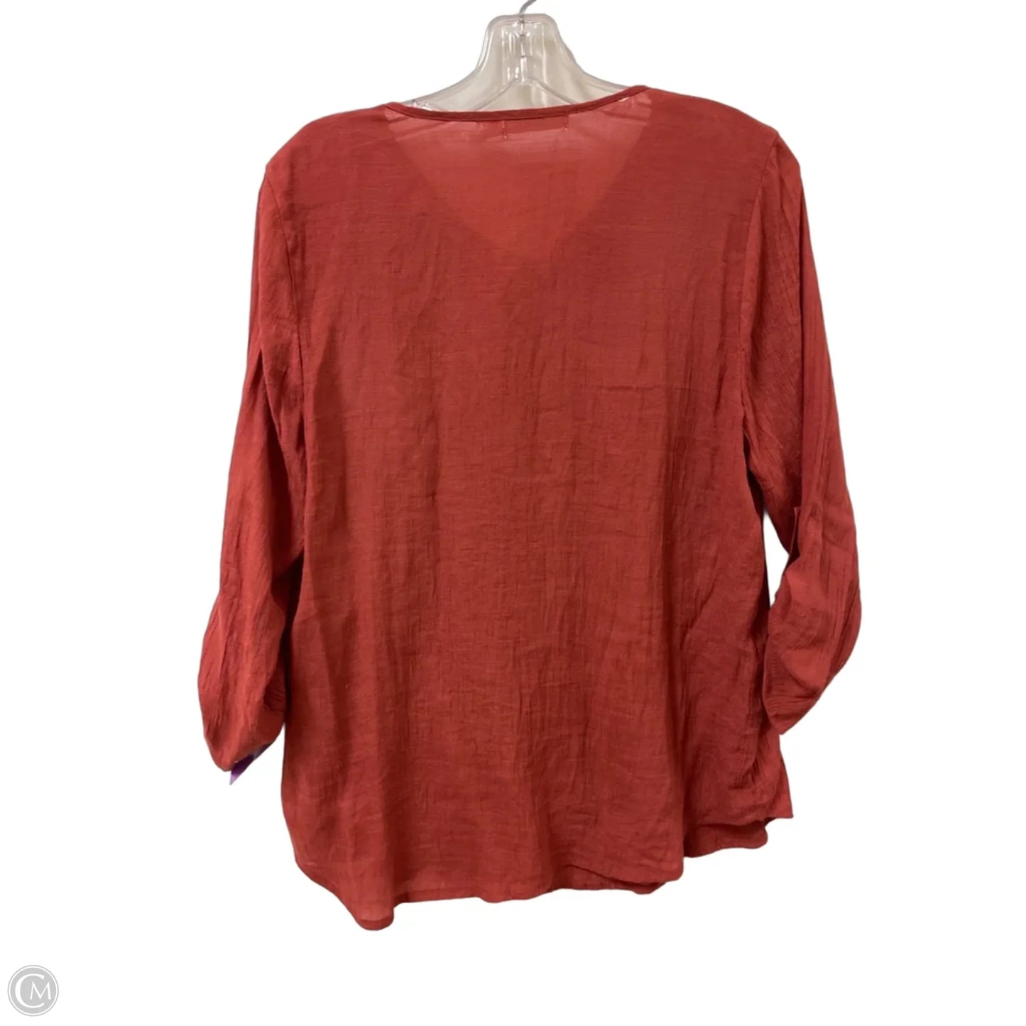 Top Long Sleeve By Cure In Orange, Size: L