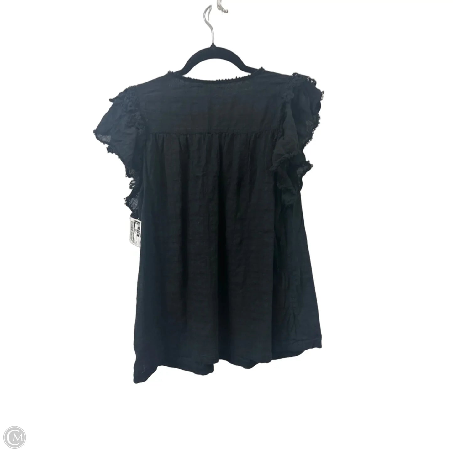 Top Short Sleeve By Max Studio In Black, Size: L