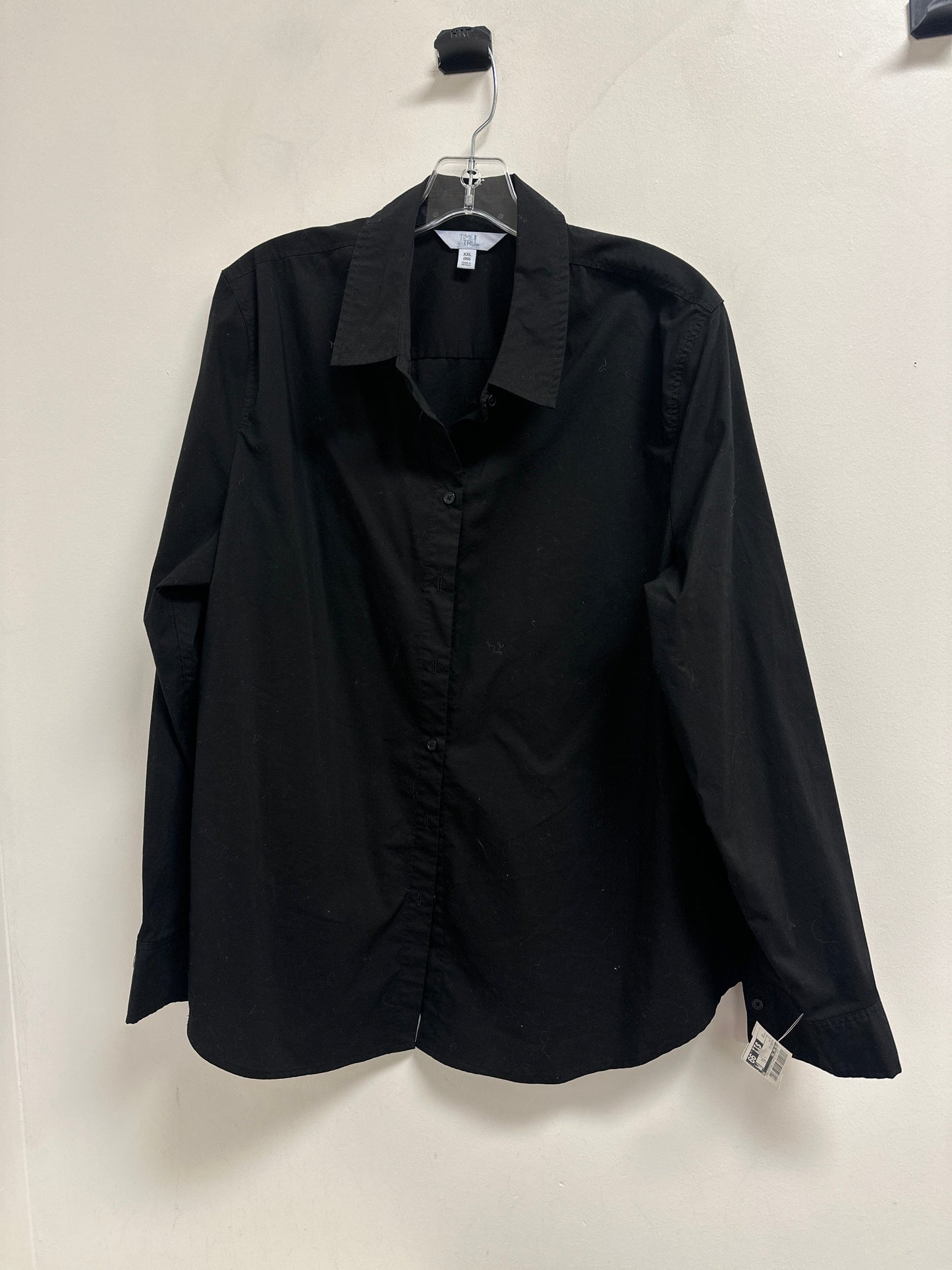 Blouse Long Sleeve By Time And Tru In Black, Size: 2x