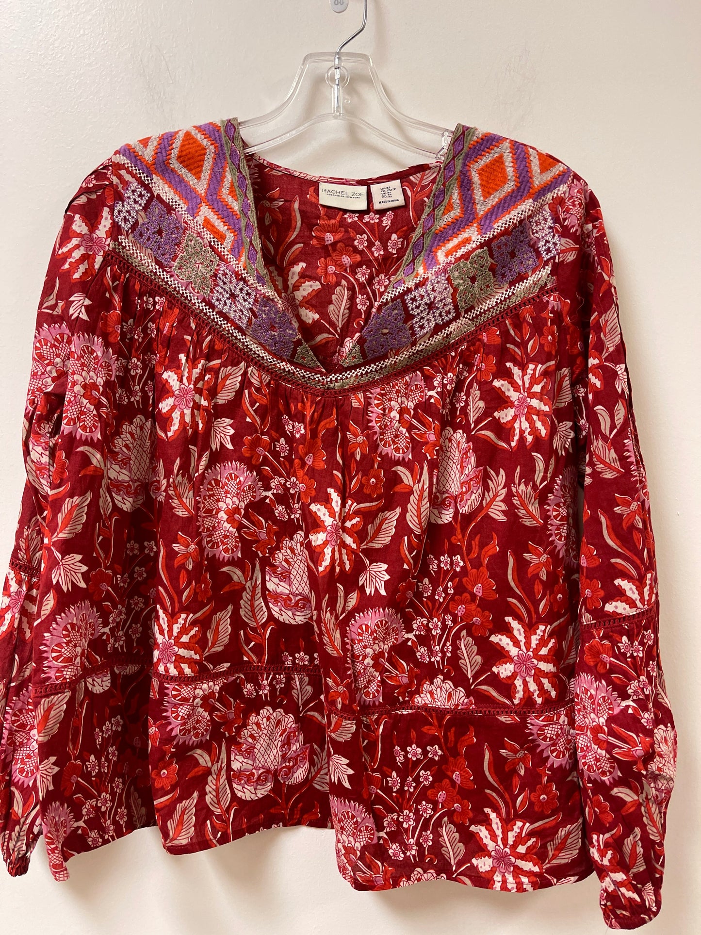 Top Long Sleeve By Rachel Zoe In Red, Size: Xs