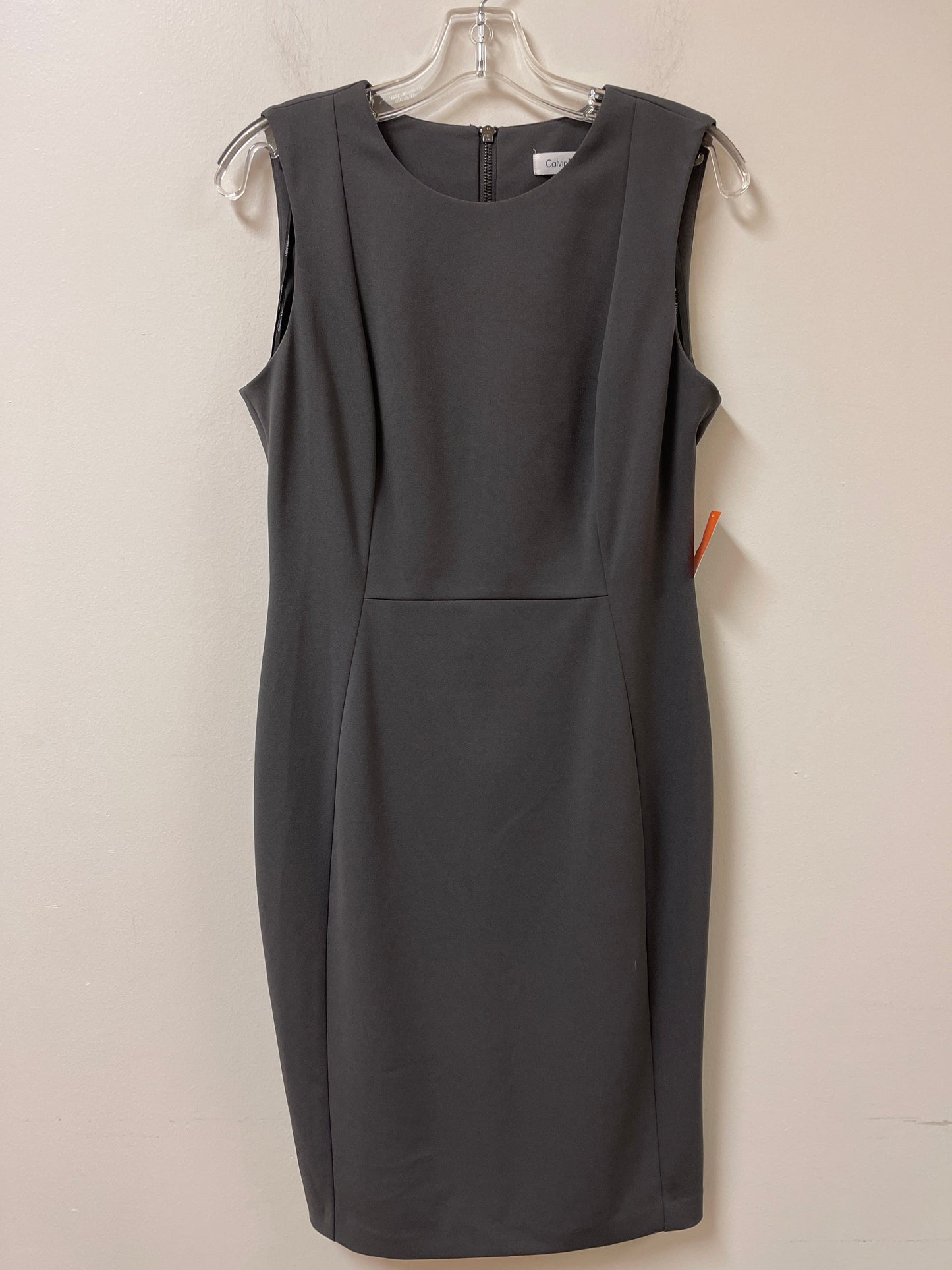 Dress Casual Midi By Calvin Klein In Grey, Size: M