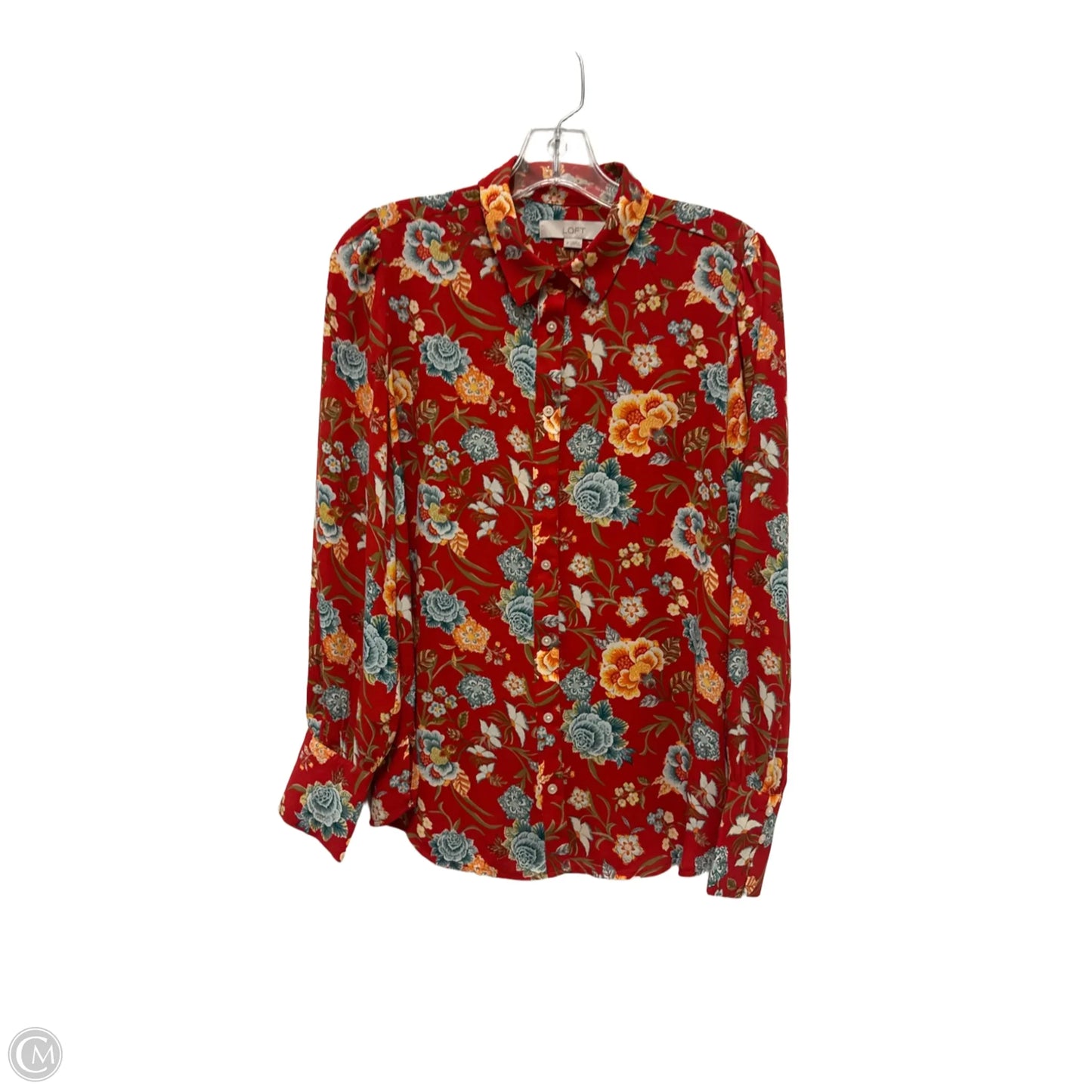 Blouse Long Sleeve By Loft In Red, Size: S