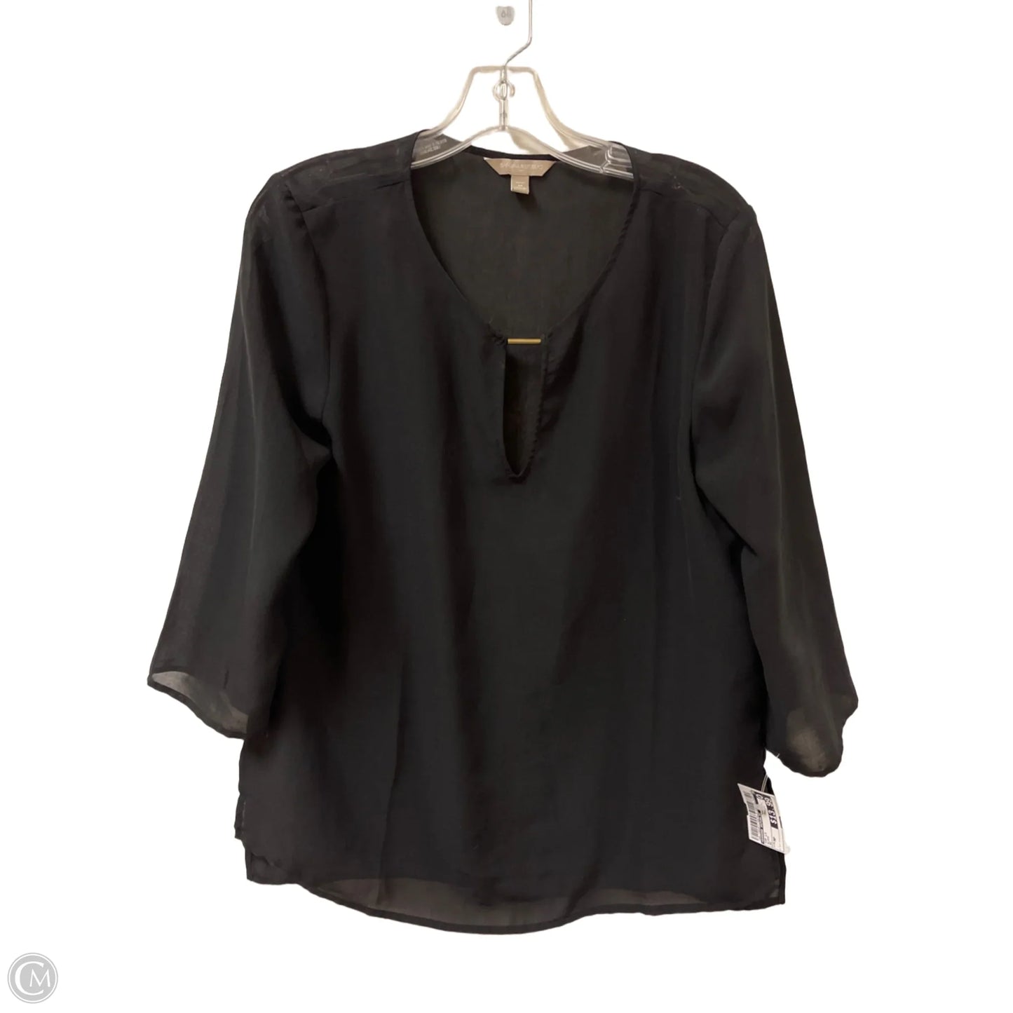 Top Long Sleeve By Banana Republic In Black, Size: Mp