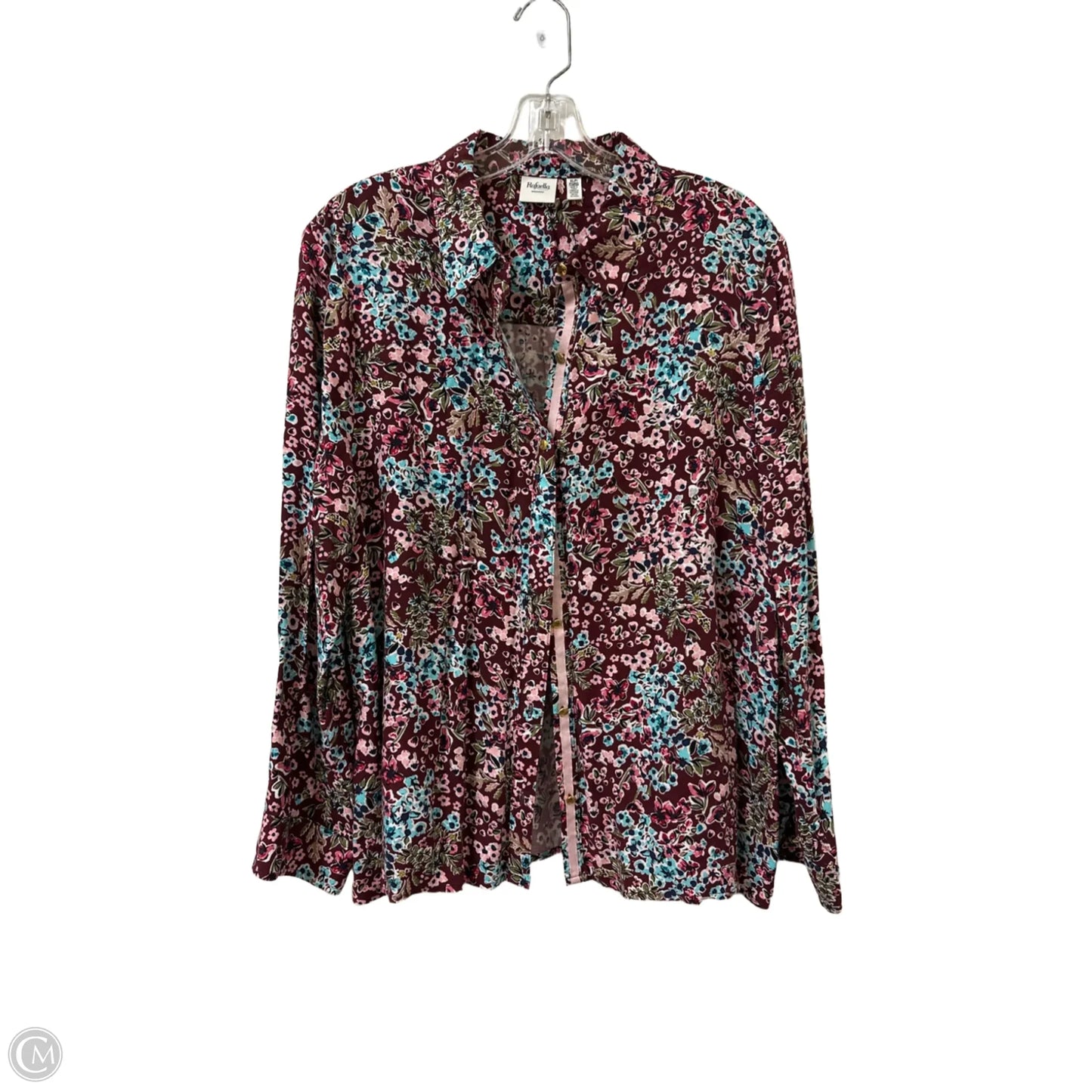 Blouse Long Sleeve By Rafaella In Floral Print, Size: Xl