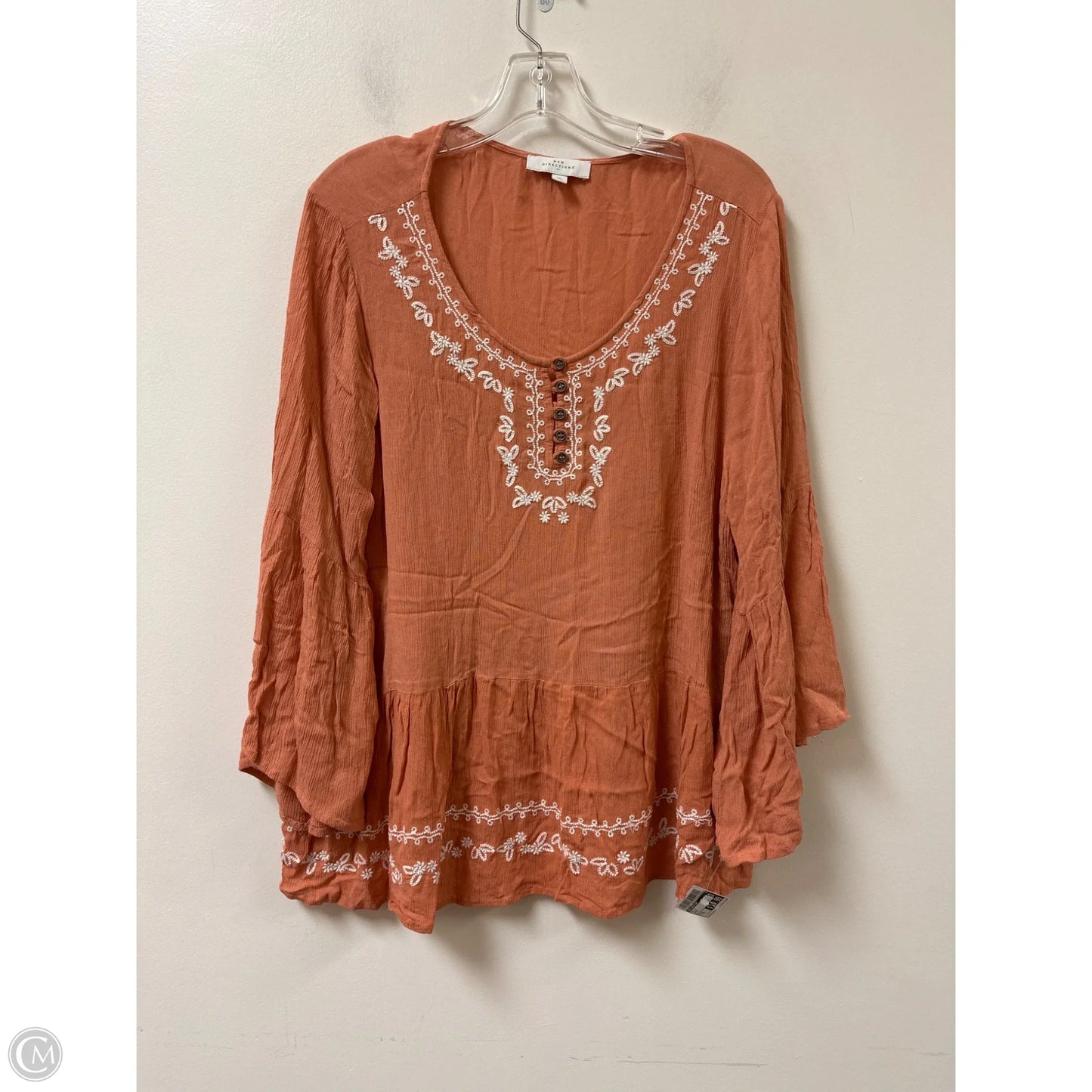 Top Long Sleeve By New Directions In Orange, Size: Xl
