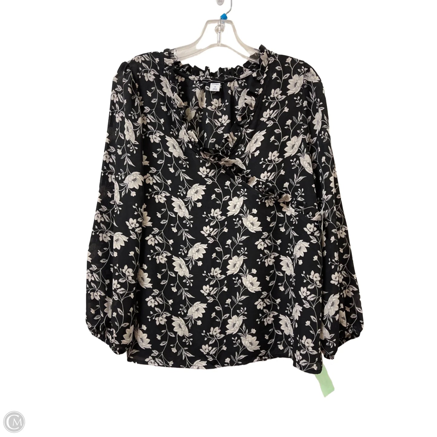 Top Long Sleeve By Old Navy In Black & Grey, Size: M