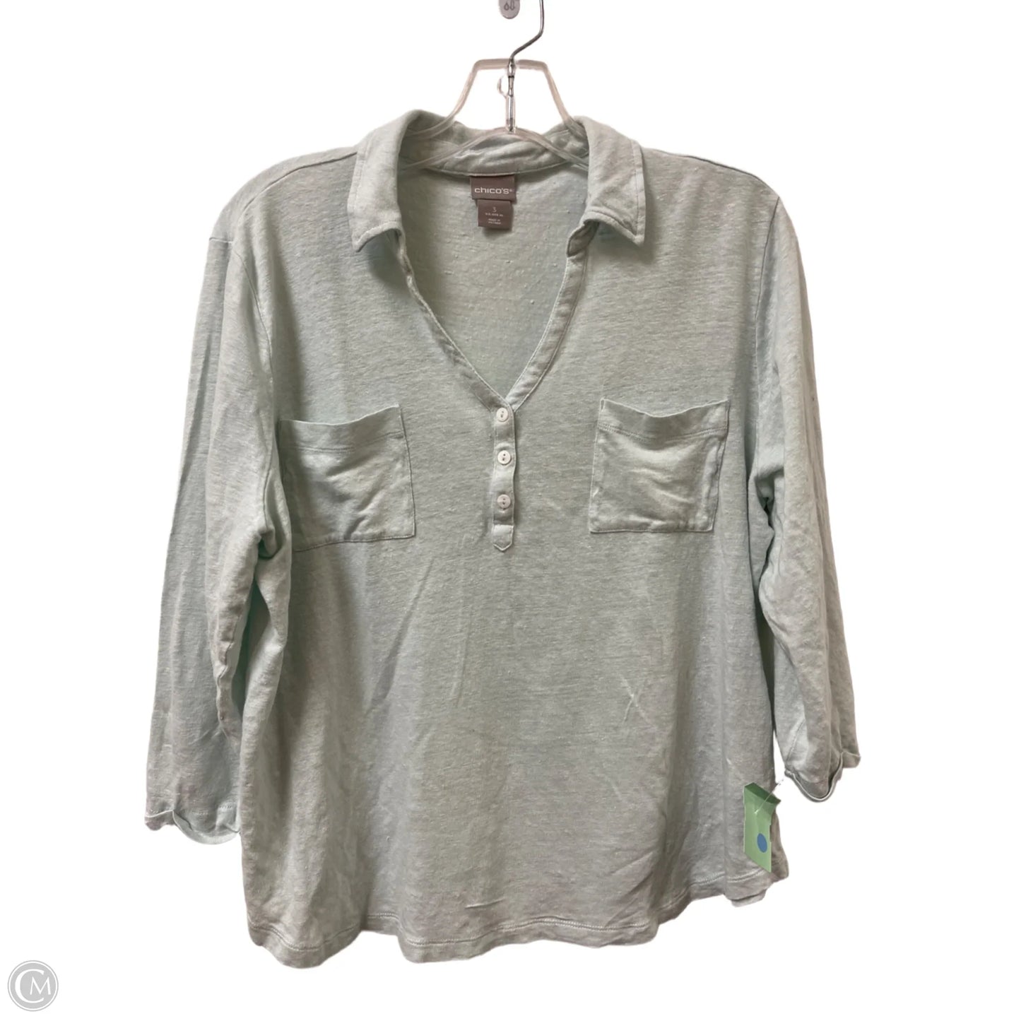 Top Long Sleeve By Chicos In Blue, Size: Xl