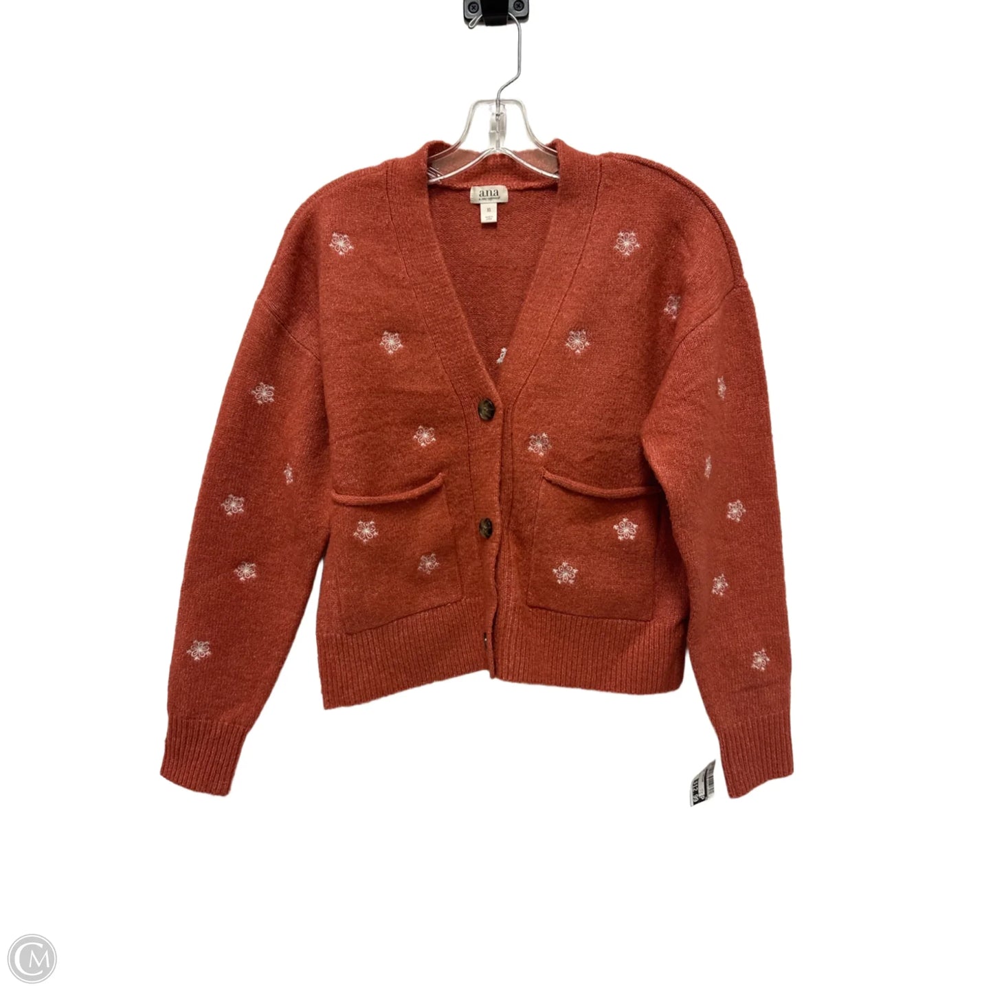 Sweater Cardigan By Ana In Orange, Size: Xs