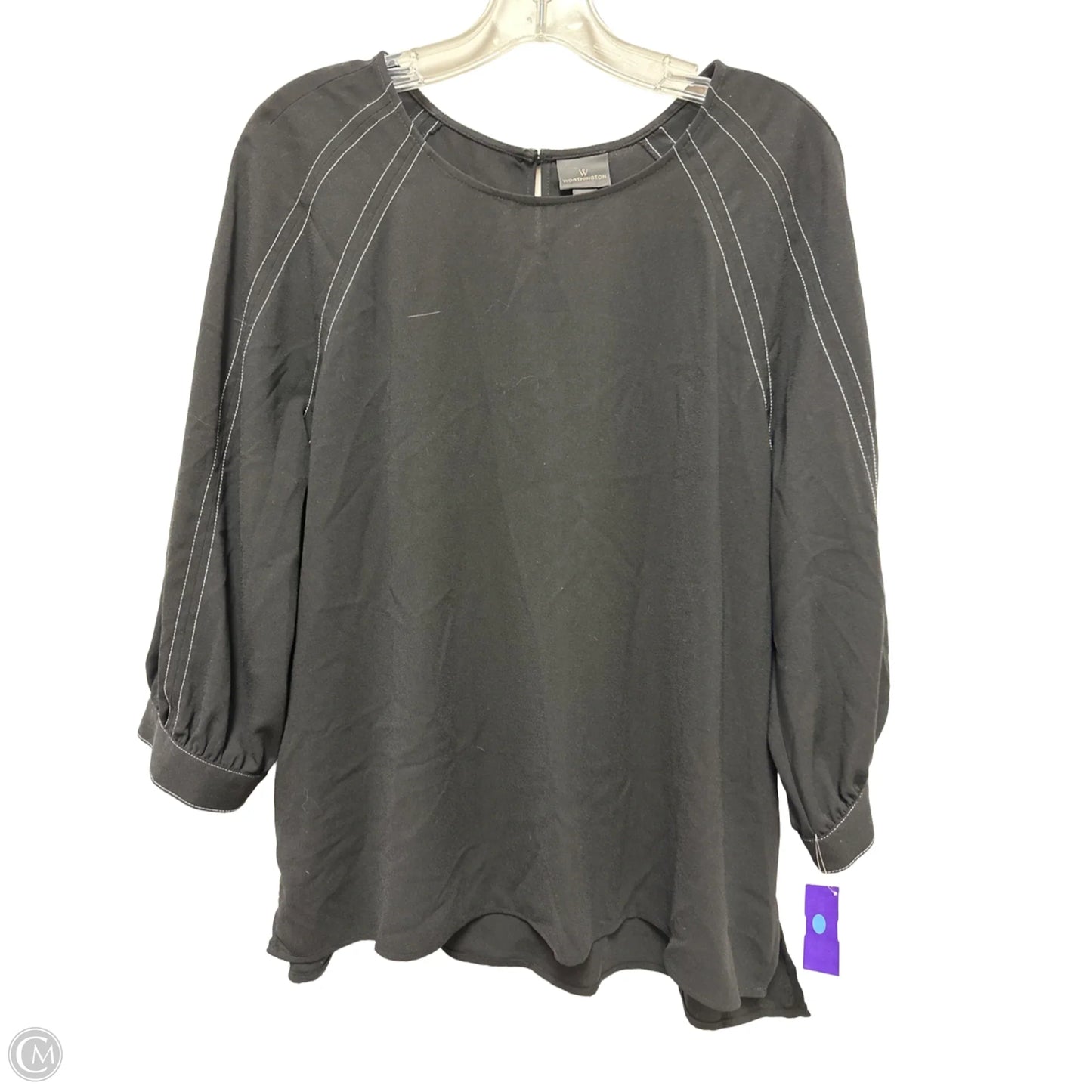 Top Long Sleeve By Worthington In Black, Size: L