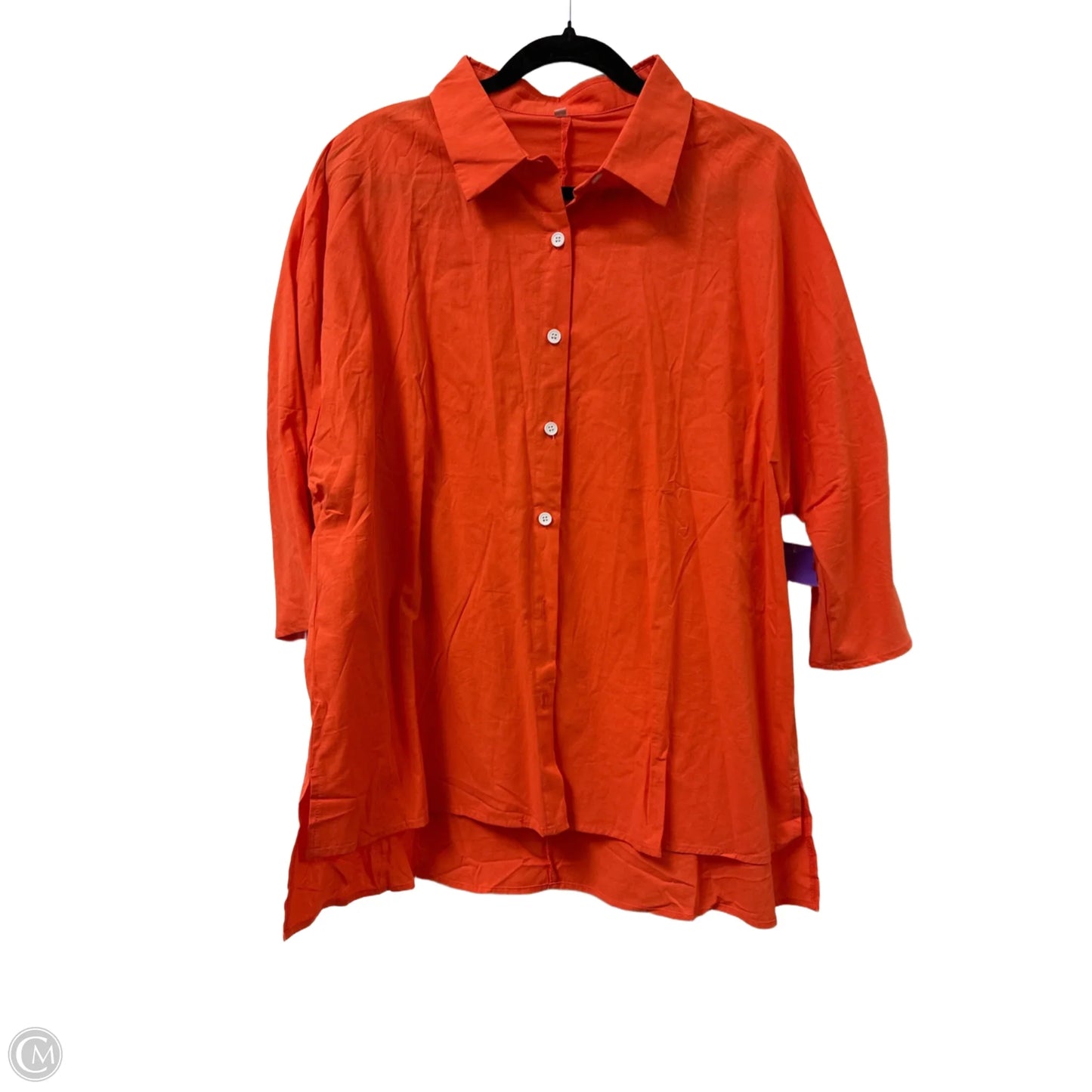Blouse Long Sleeve By Clothes Mentor In Orange, Size: 2x