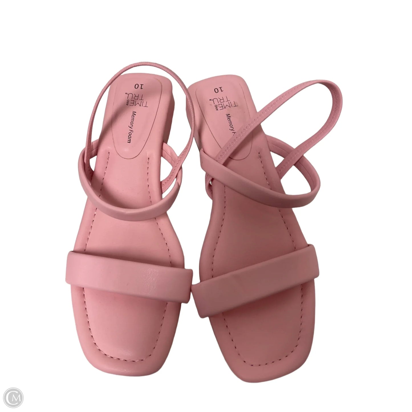Sandals Heels Block By Time And Tru In Pink, Size: 10