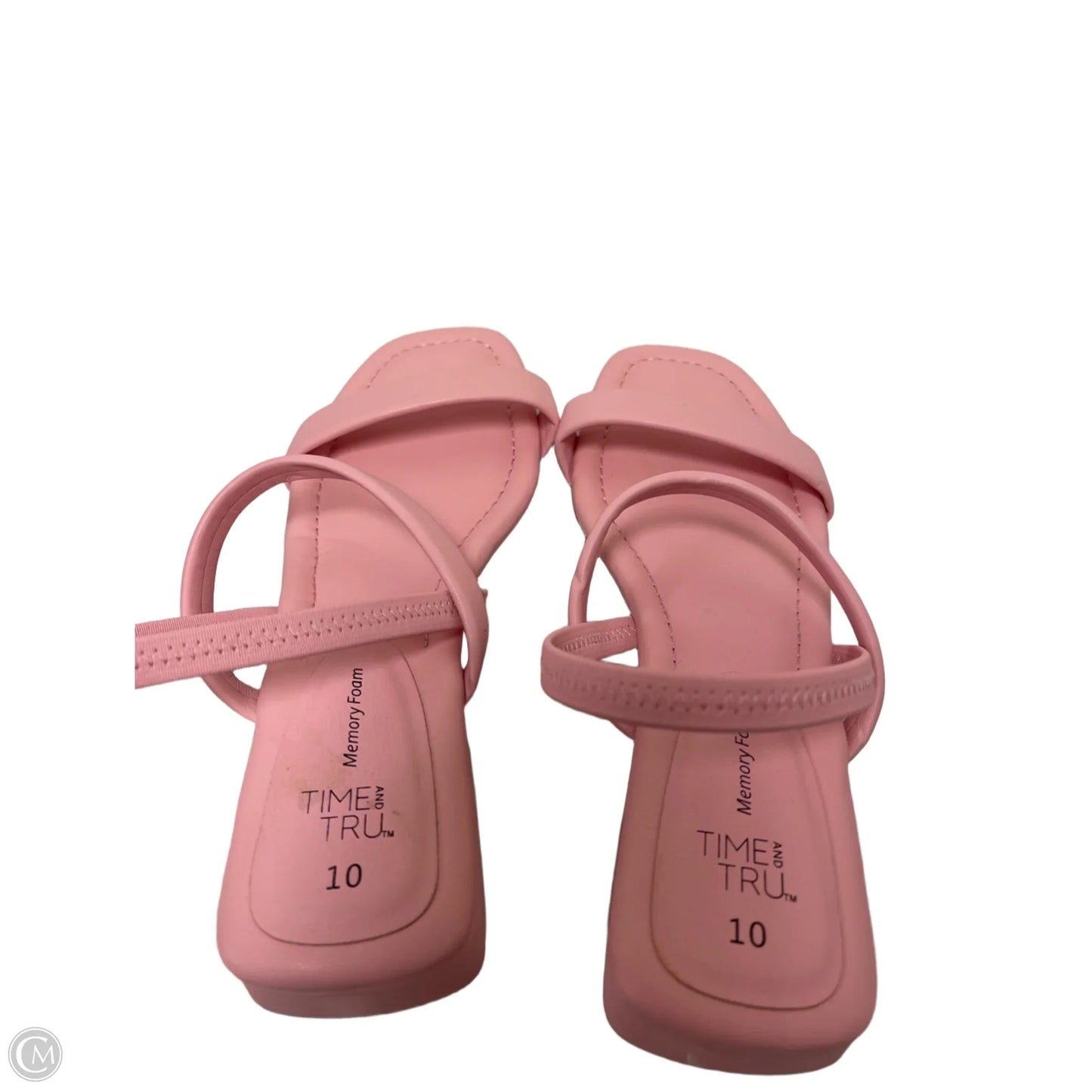 Sandals Heels Block By Time And Tru In Pink, Size: 10